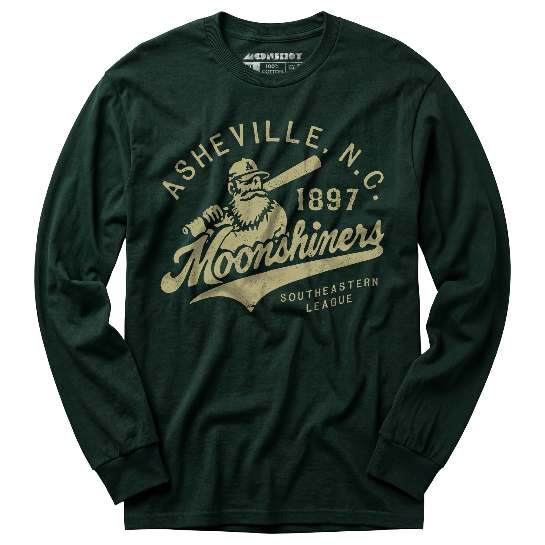 Asheville Moonshiners - North Carolina - Vintage Defunct Baseball Teams - Long Sleeve T-Shirt