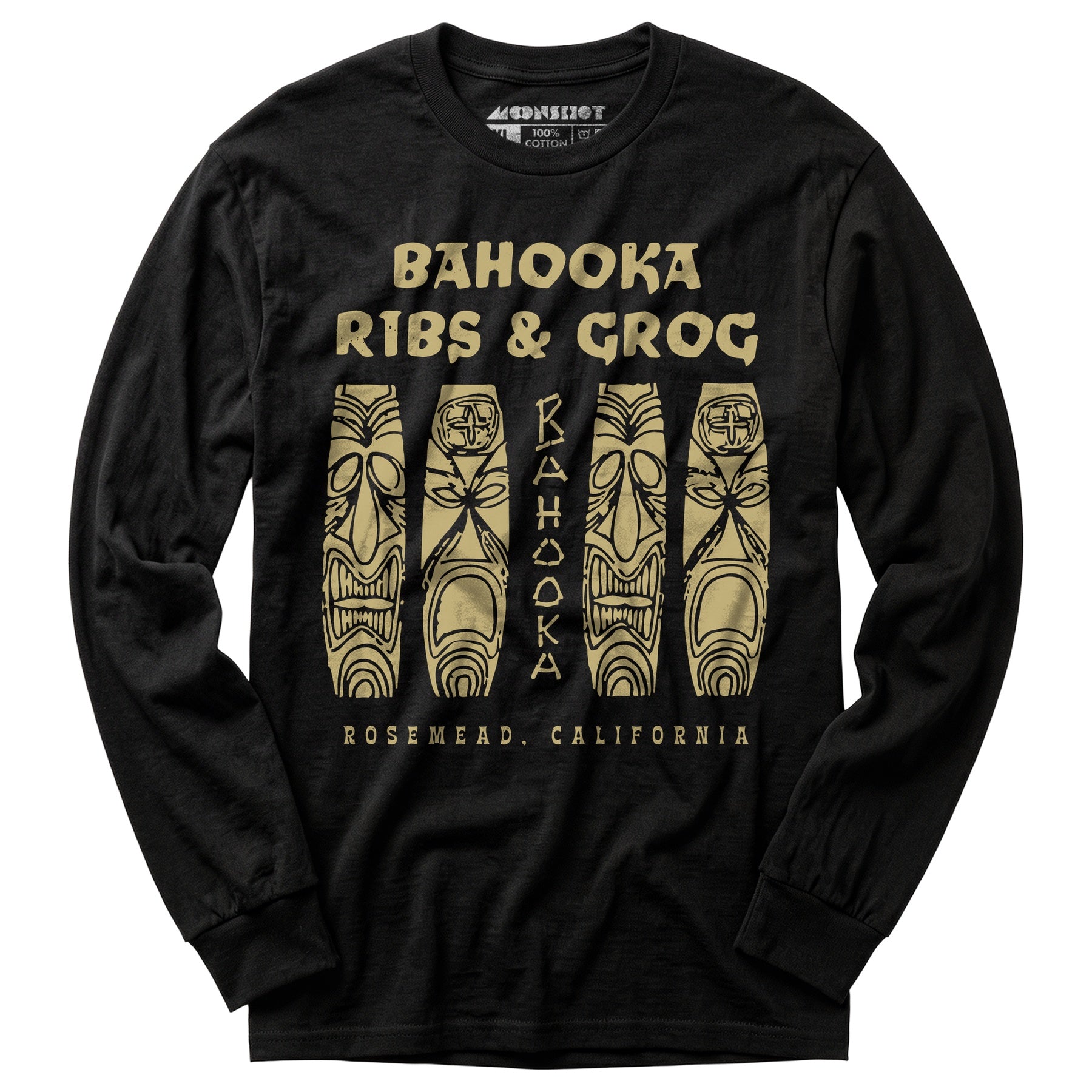 Bahooka Ribs & Grog - Rosemead, CA - Vintage Tiki Bar - Long Sleeve T-Shirt