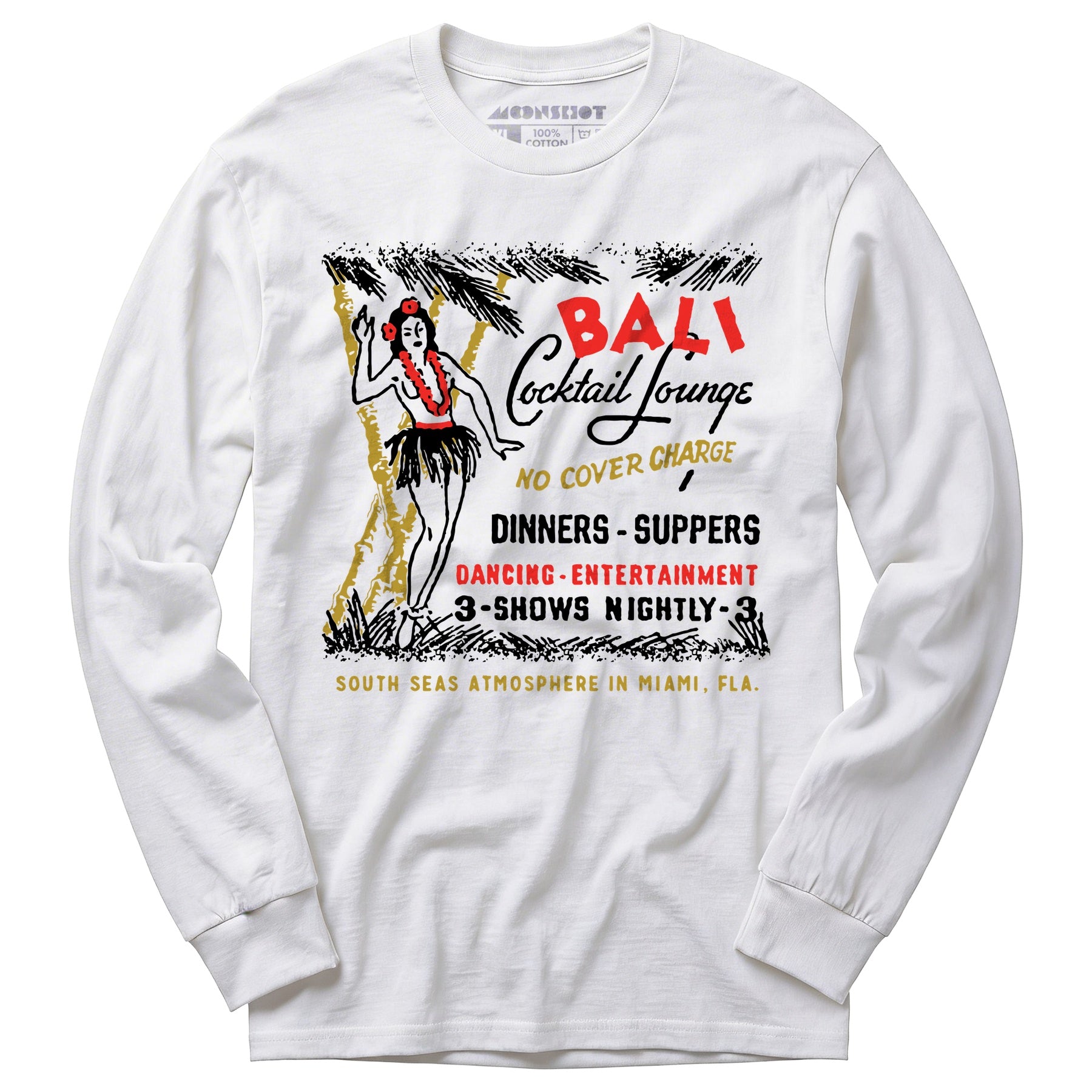 Bali Cocktail Lounge - Miami, FL - Vintage Tiki Bar - Long Sleeve T-Shirt
