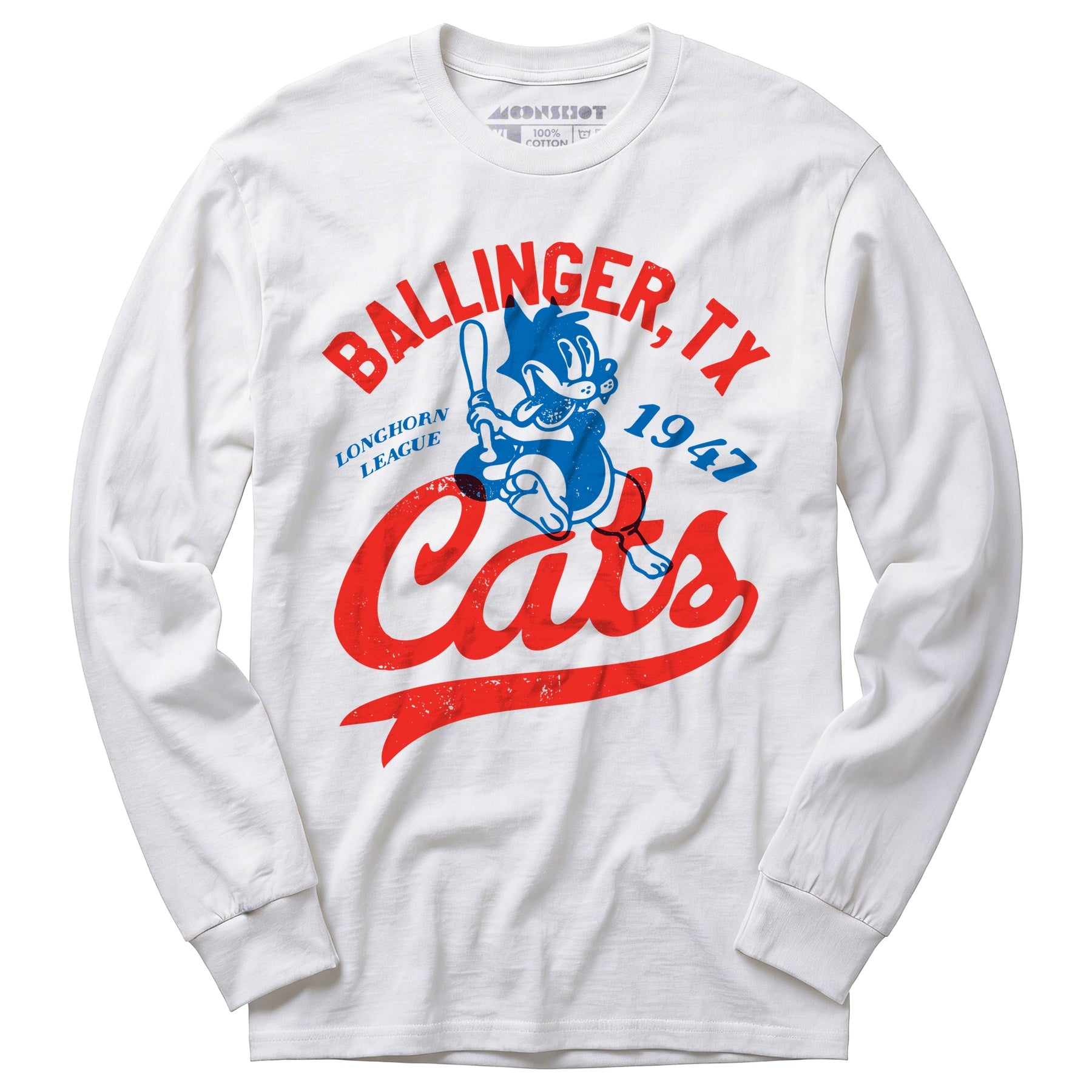 Ballinger Cats - Texas - Vintage Defunct Baseball Teams - Long Sleeve T-Shirt