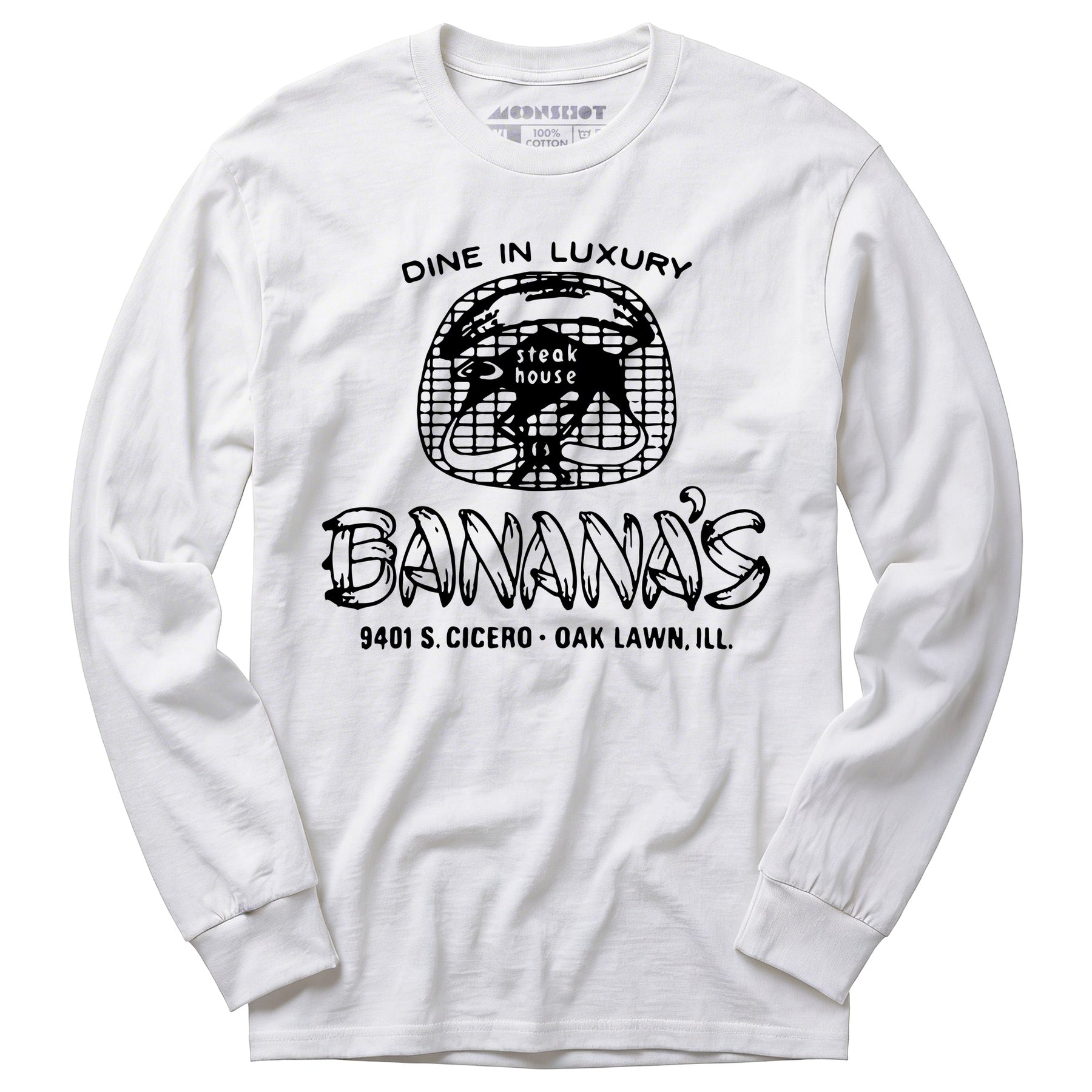 Banana's Steak House v2 - Oak Lawn, IL - Vintage Restaurant - Long Sleeve T-Shirt