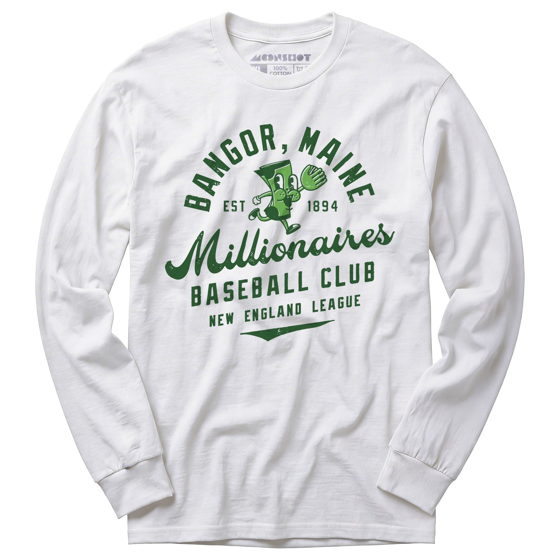 Bangor Millionaires - Maine - Vintage Defunct Baseball Teams - Long Sleeve T-Shirt