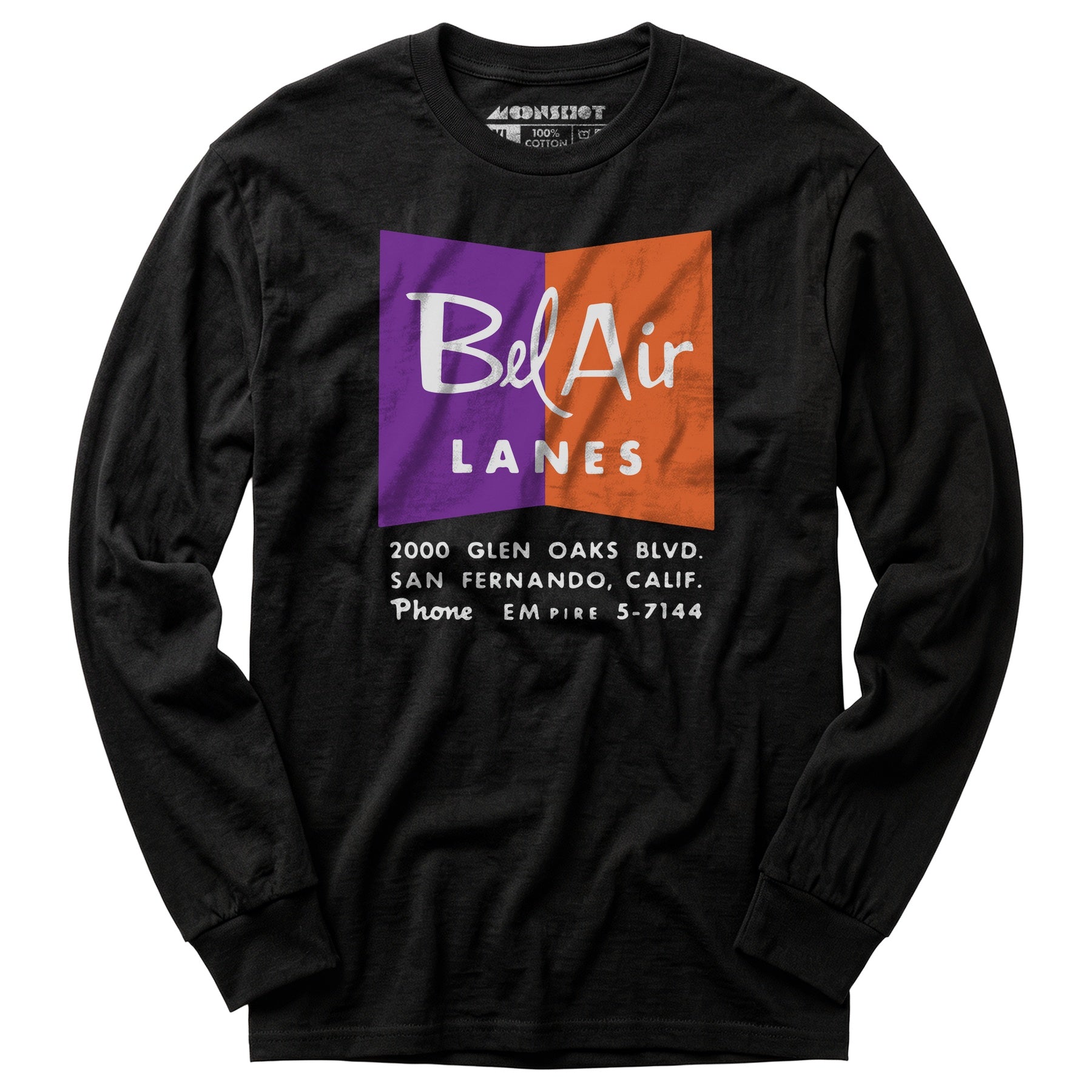 Bel Air Lanes - San Fernando, CA - Vintage Bowling Alley - Long Sleeve T-Shirt