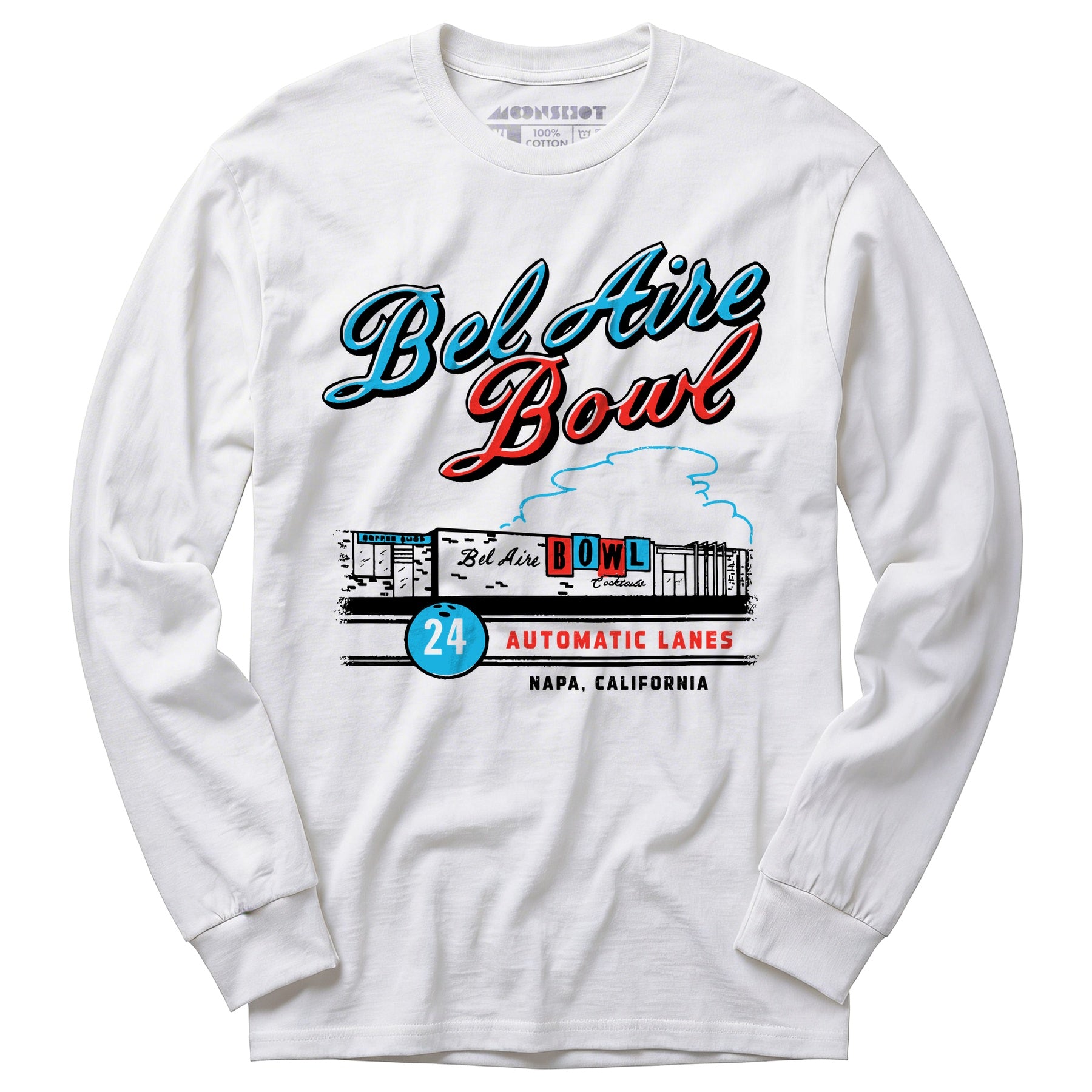 Bel Aire Bowl - Napa, CA - Vintage Bowling Alley - Long Sleeve T-Shirt