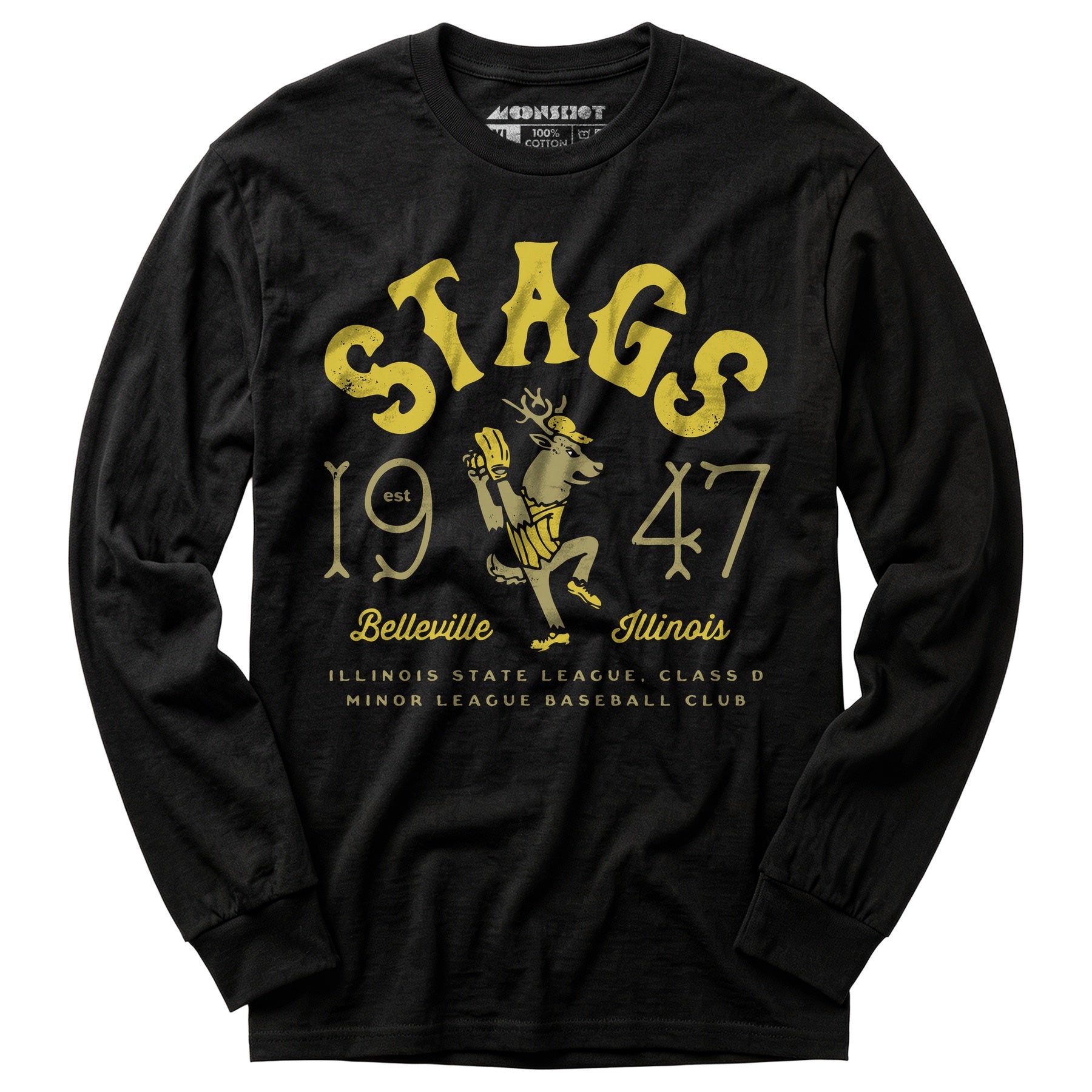 Belleville Stags - Illinois - Vintage Defunct Baseball Teams - Long Sleeve T-Shirt