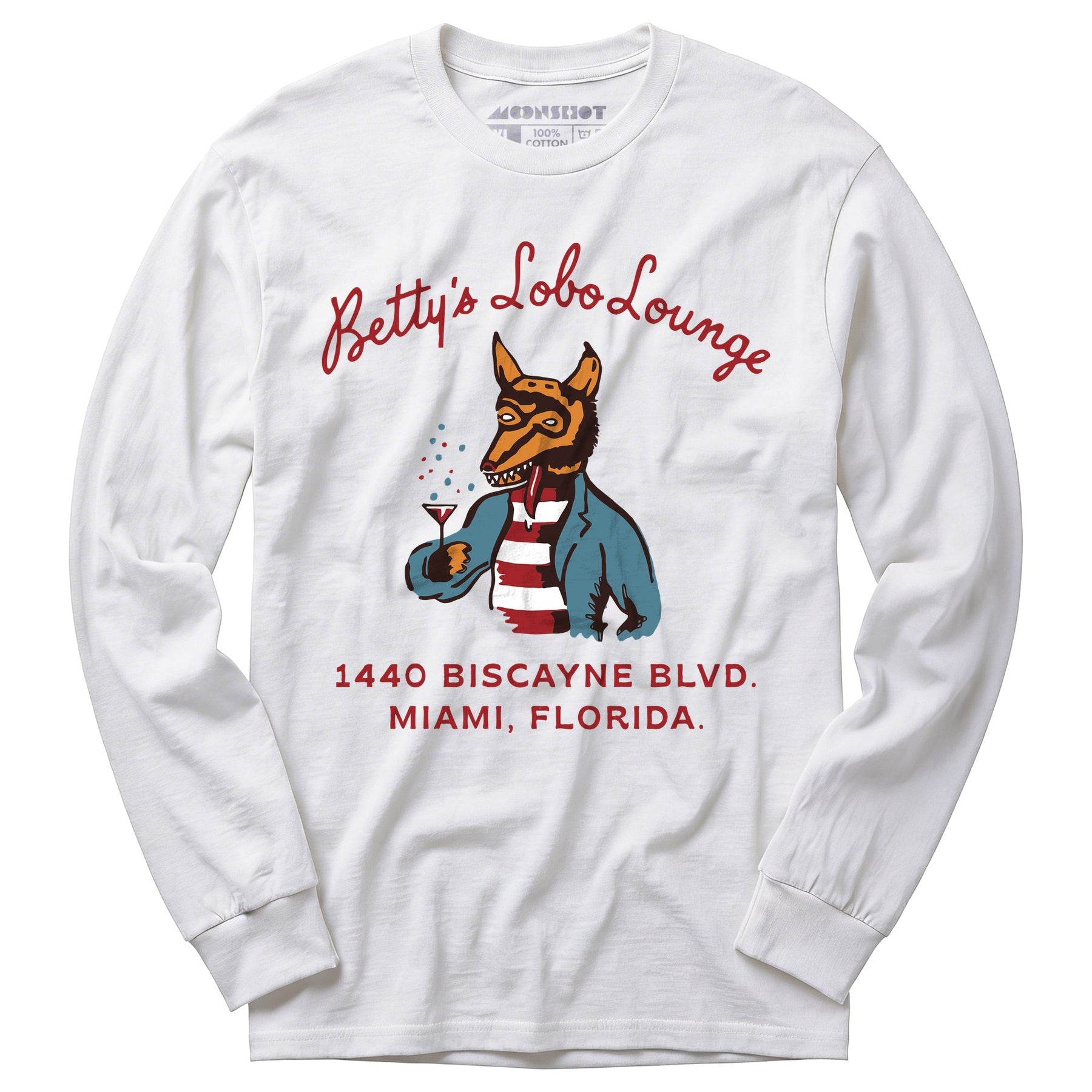 Betty's Lobo Lounge - Miami, FL - Vintage Restaurant - Long Sleeve T-Shirt