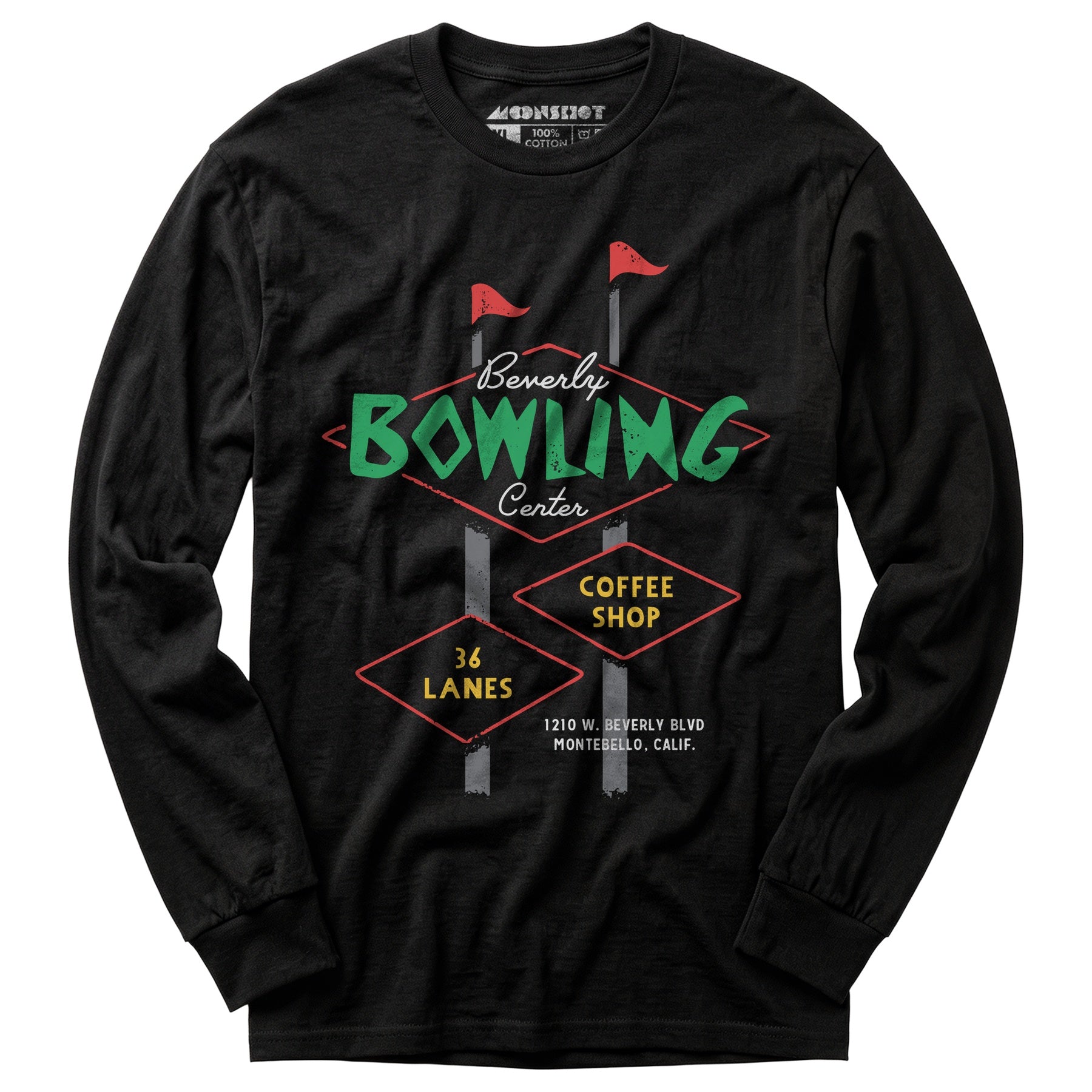 Beverly Bowl - Montebello, CA - Vintage Bowling Alley - Long Sleeve T-Shirt
