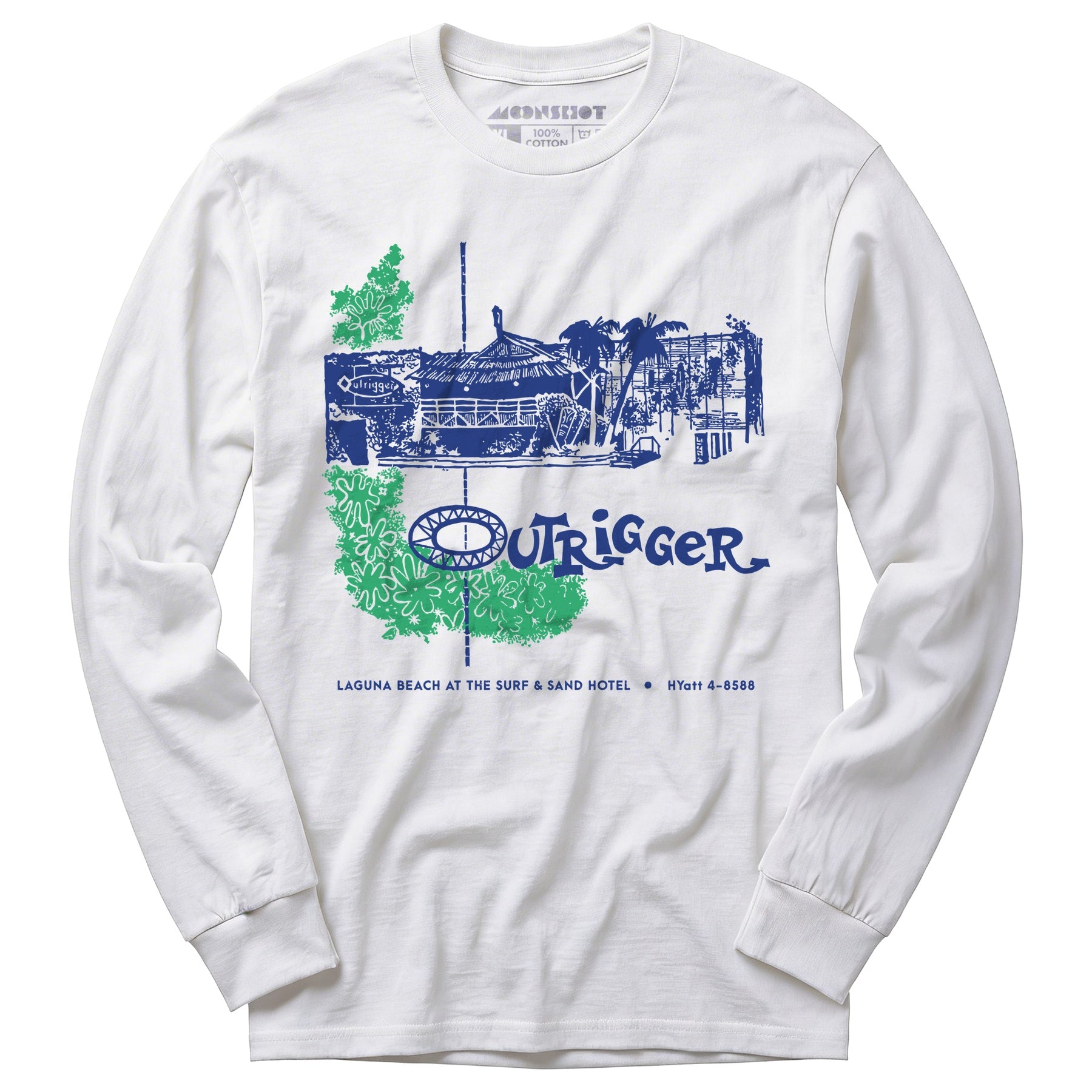 Billingsley's Outrigger v2 - Laguna Beach, CA - Vintage Tiki Bar - Long Sleeve T-Shirt