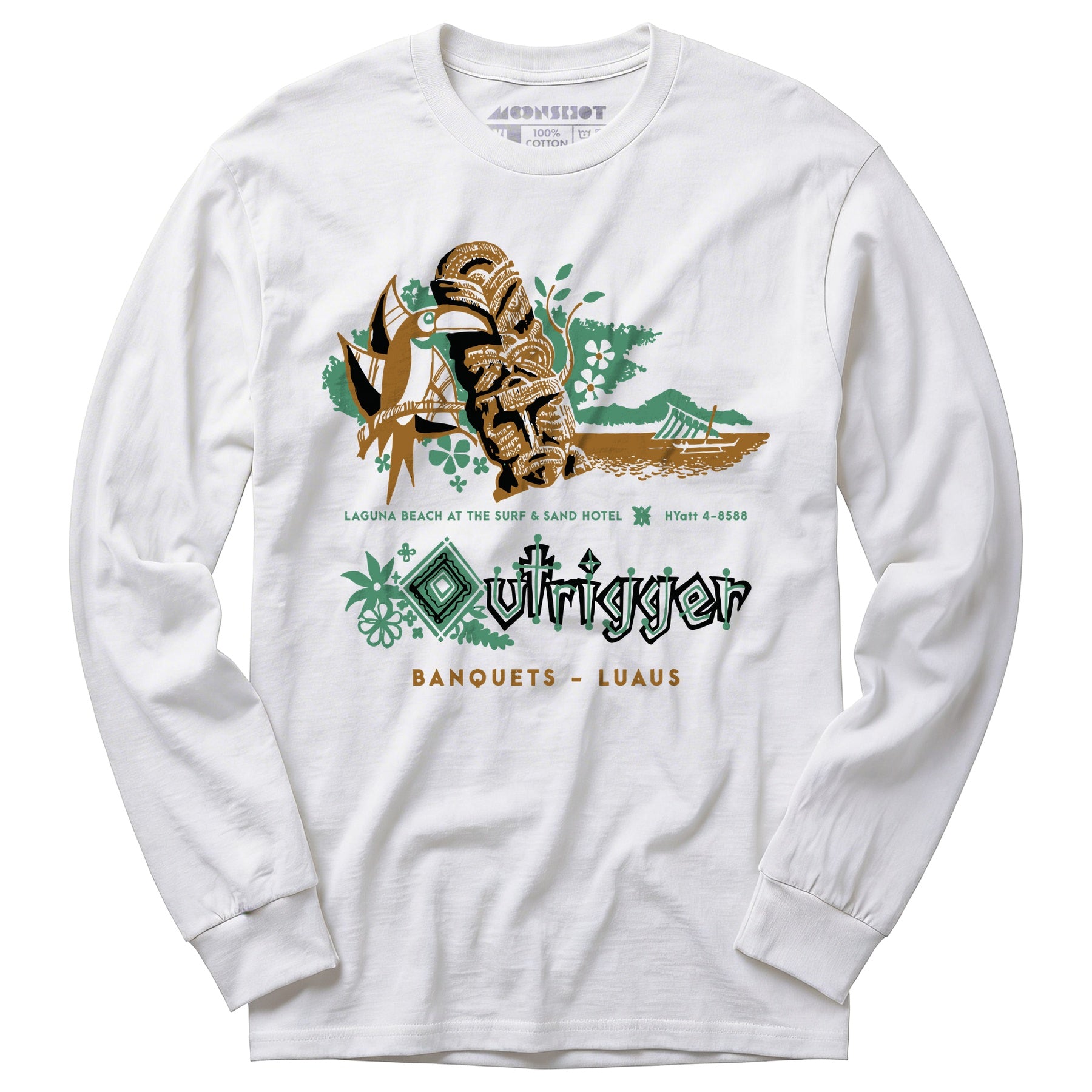 Billingsley's Outrigger v3 - Laguna Beach, CA - Vintage Tiki Bar - Long Sleeve T-Shirt