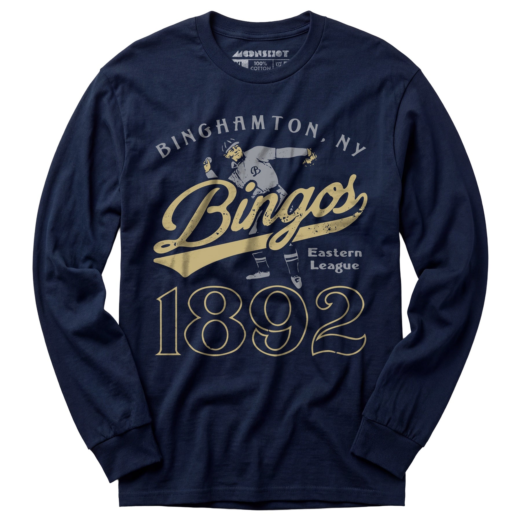 Binghamton Bingos - New York - Vintage Defunct Baseball Teams - Long Sleeve T-Shirt
