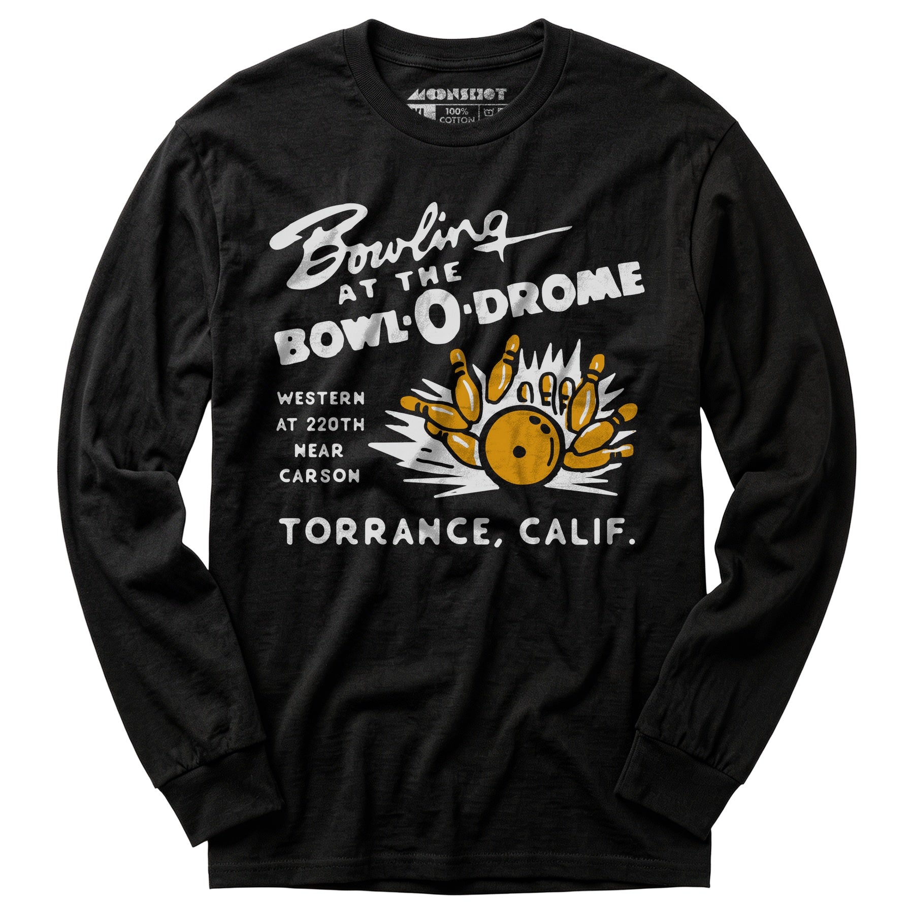 Bowl-o-Drome - Torrance, CA - Vintage Bowling Alley - Long Sleeve T-Shirt