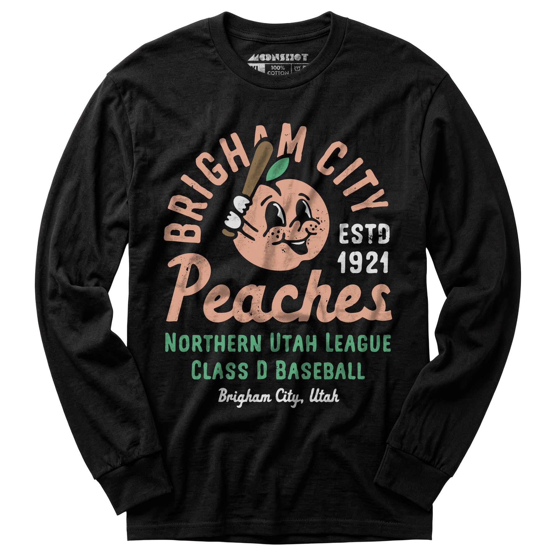 Brigham City Peaches - Utah - Vintage Defunct Baseball Teams - Long Sleeve T-Shirt