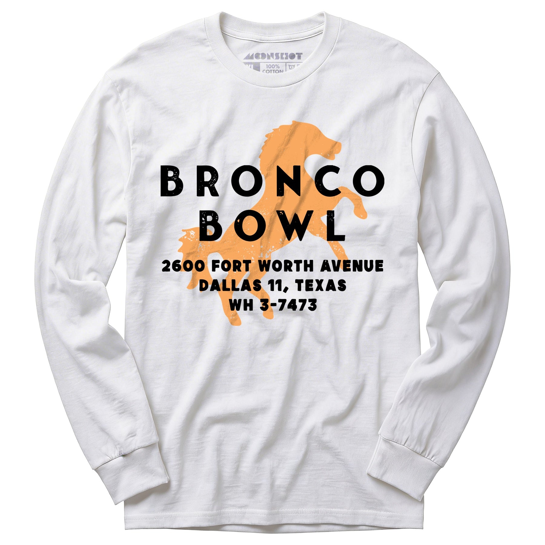 Bronco Bowl - Dallas, TX - Vintage Bowling Alley - Long Sleeve T-Shirt