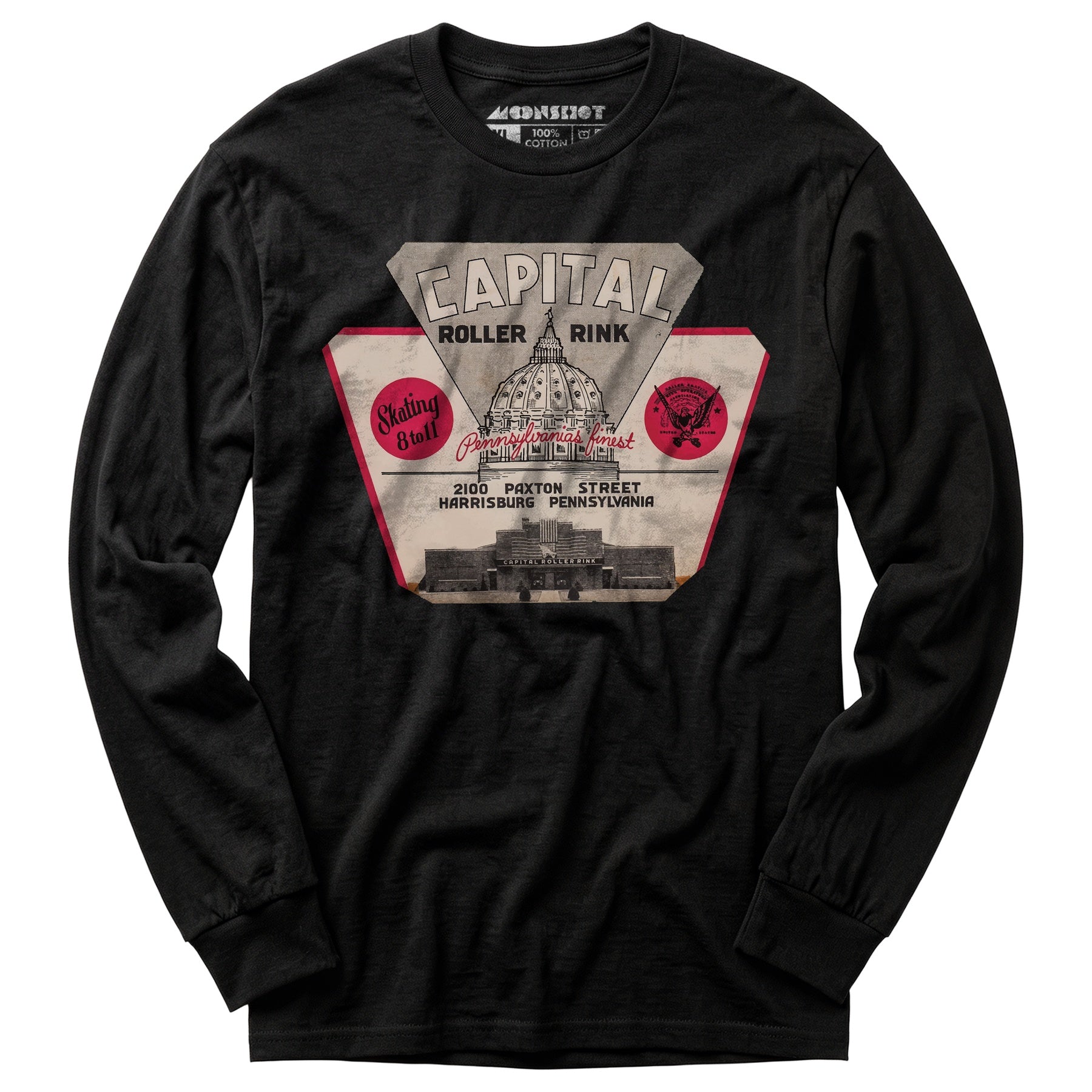 Capital Roller Rink - Harrisburg, PA - Vintage Roller Rink - Long Sleeve T-Shirt