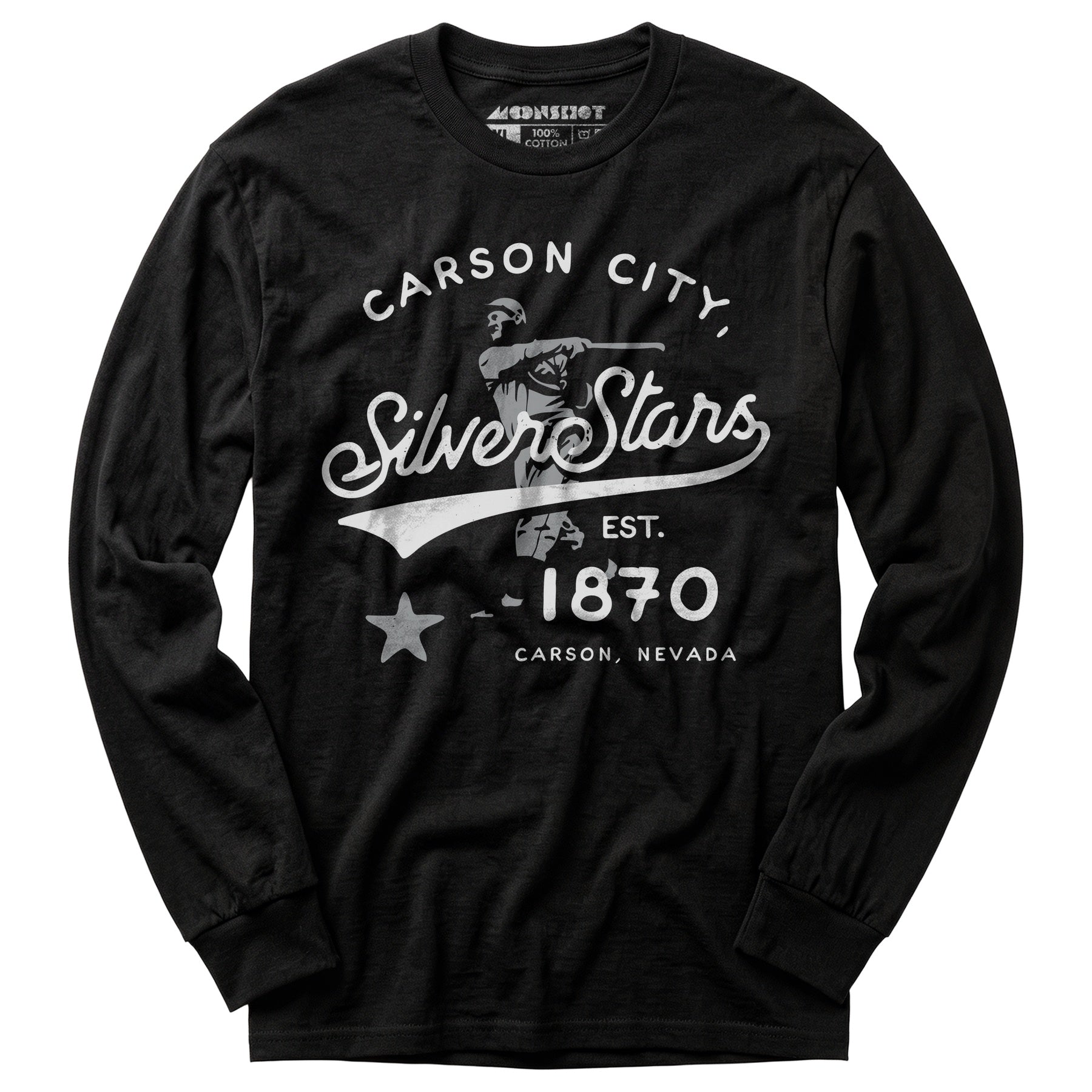 Carson City Silver Stars - Nevada - Vintage Defunct Baseball Teams - Long Sleeve T-Shirt