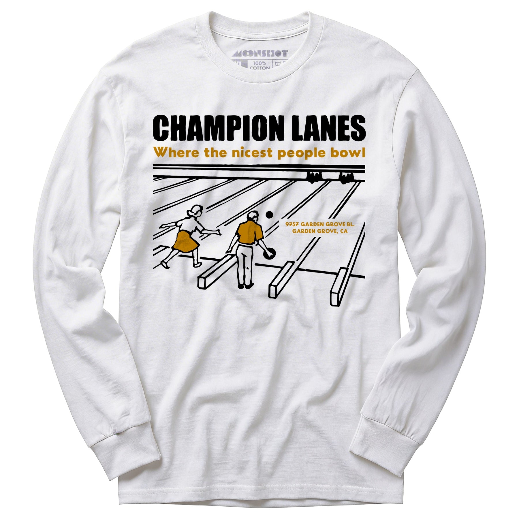 Champion Lanes - Garden Grove, CA - Vintage Bowling Alley - Long Sleeve T-Shirt