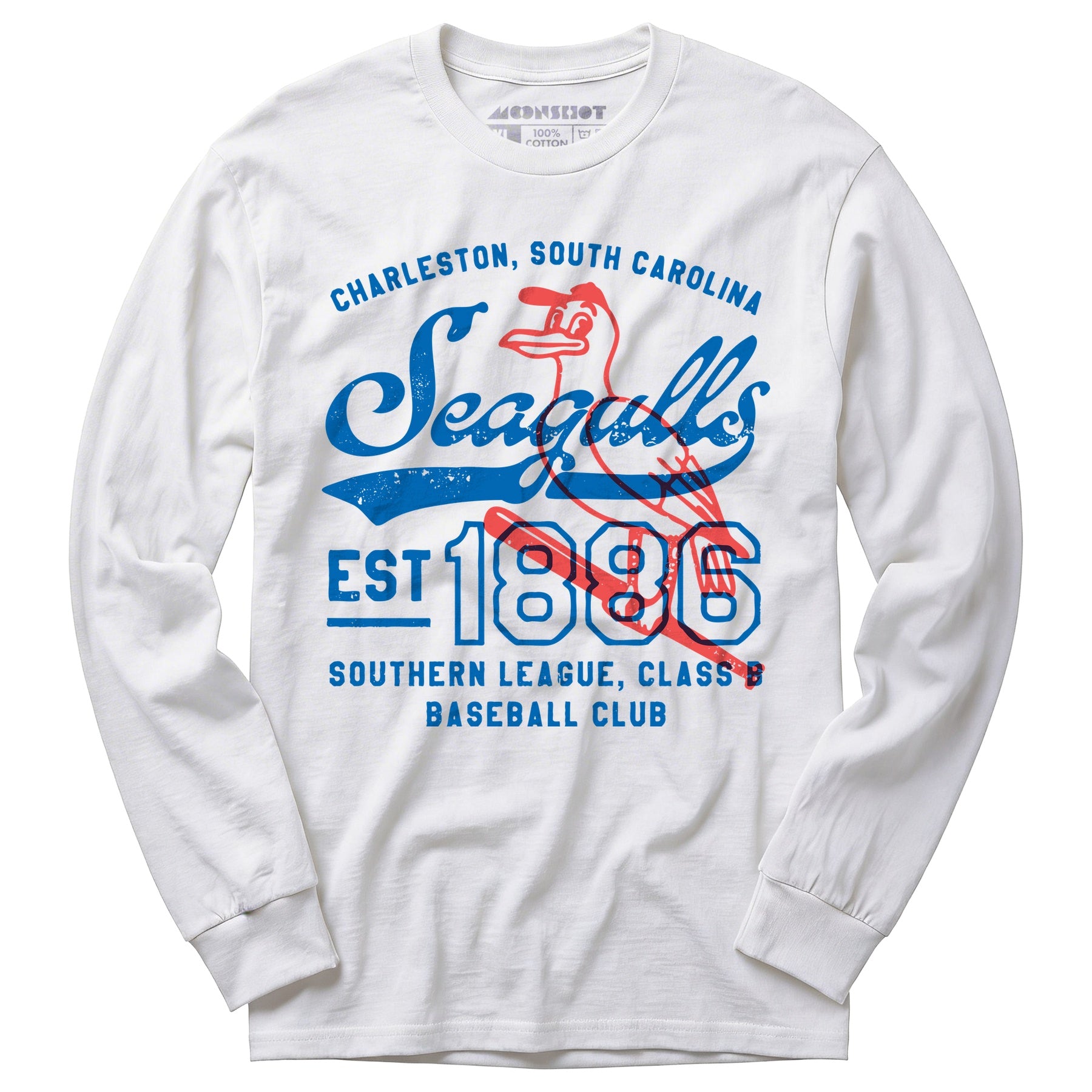 Charleston Seagulls - South Carolina - Vintage Defunct Baseball Teams - Long Sleeve T-Shirt