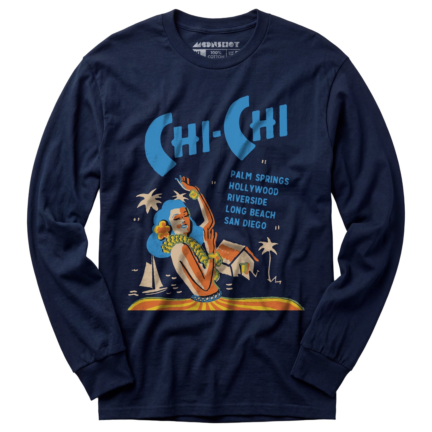 Chi Chi Supper Club - California - Vintage Tiki Bar - Long Sleeve T-Shirt