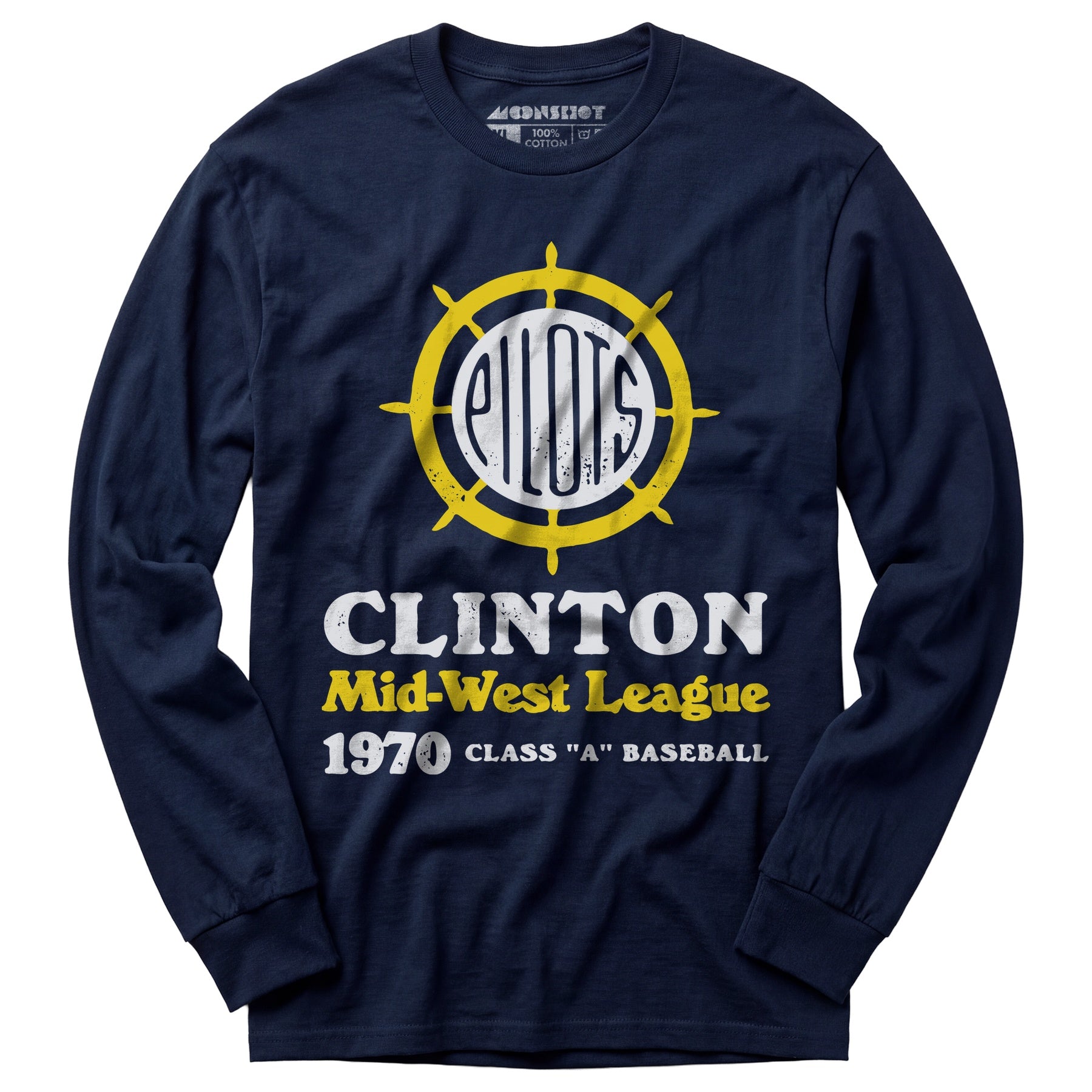 Clinton Pilots - Iowa - Vintage Defunct Baseball Teams - Long Sleeve T-Shirt