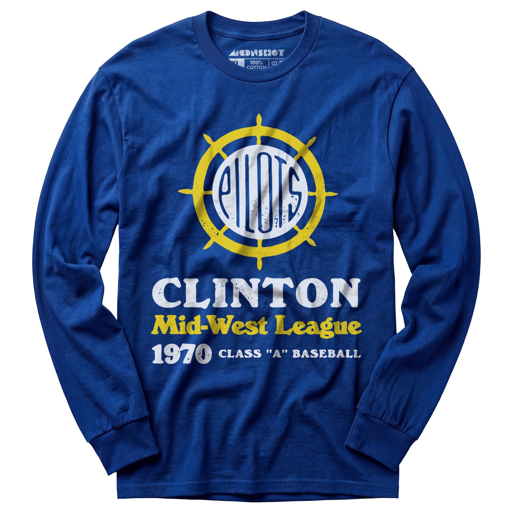 Clinton Pilots - Iowa - Vintage Defunct Baseball Teams - Long Sleeve T-Shirt