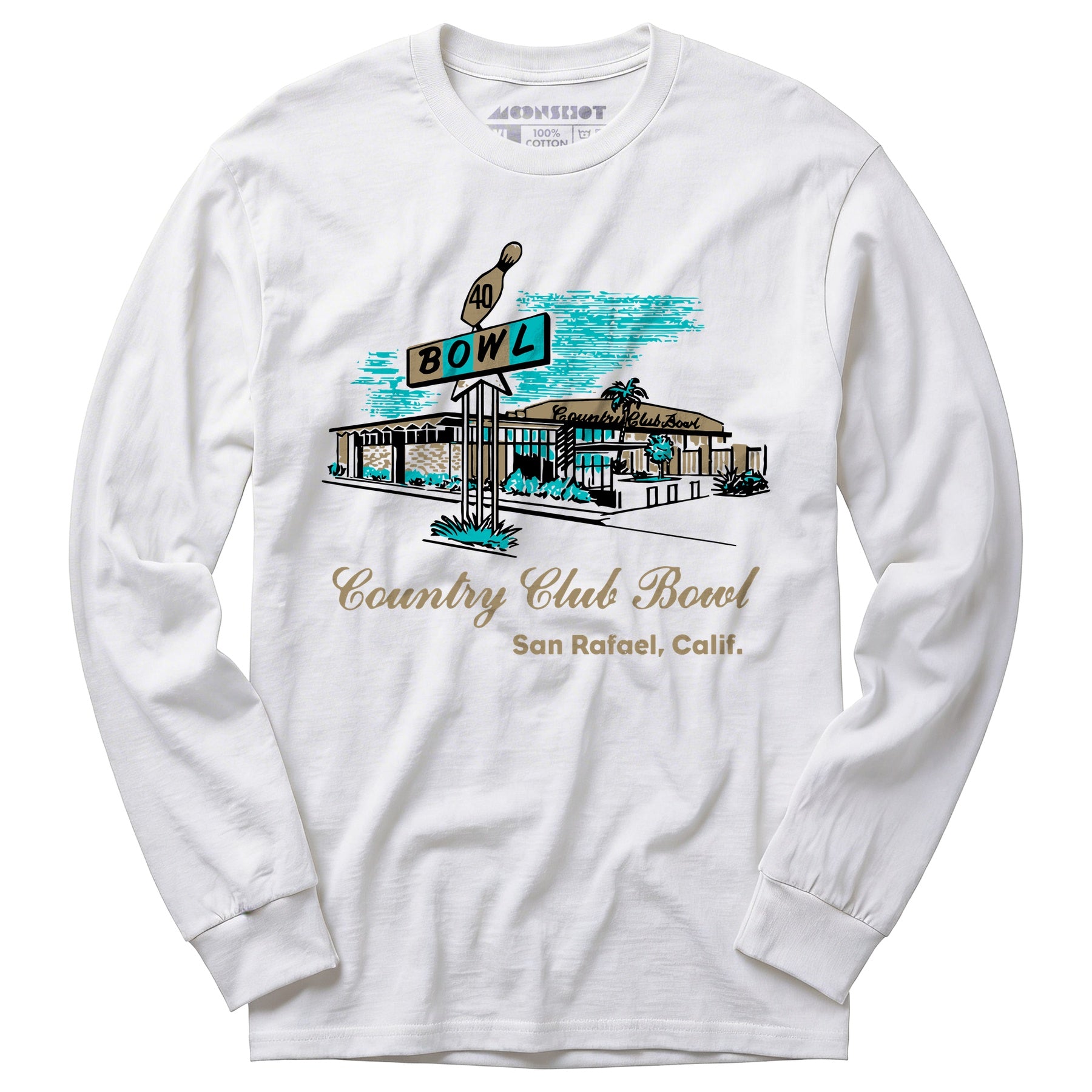 Country Club Bowl - San Rafael, CA - Vintage Bowling Alley - Long Sleeve T-Shirt