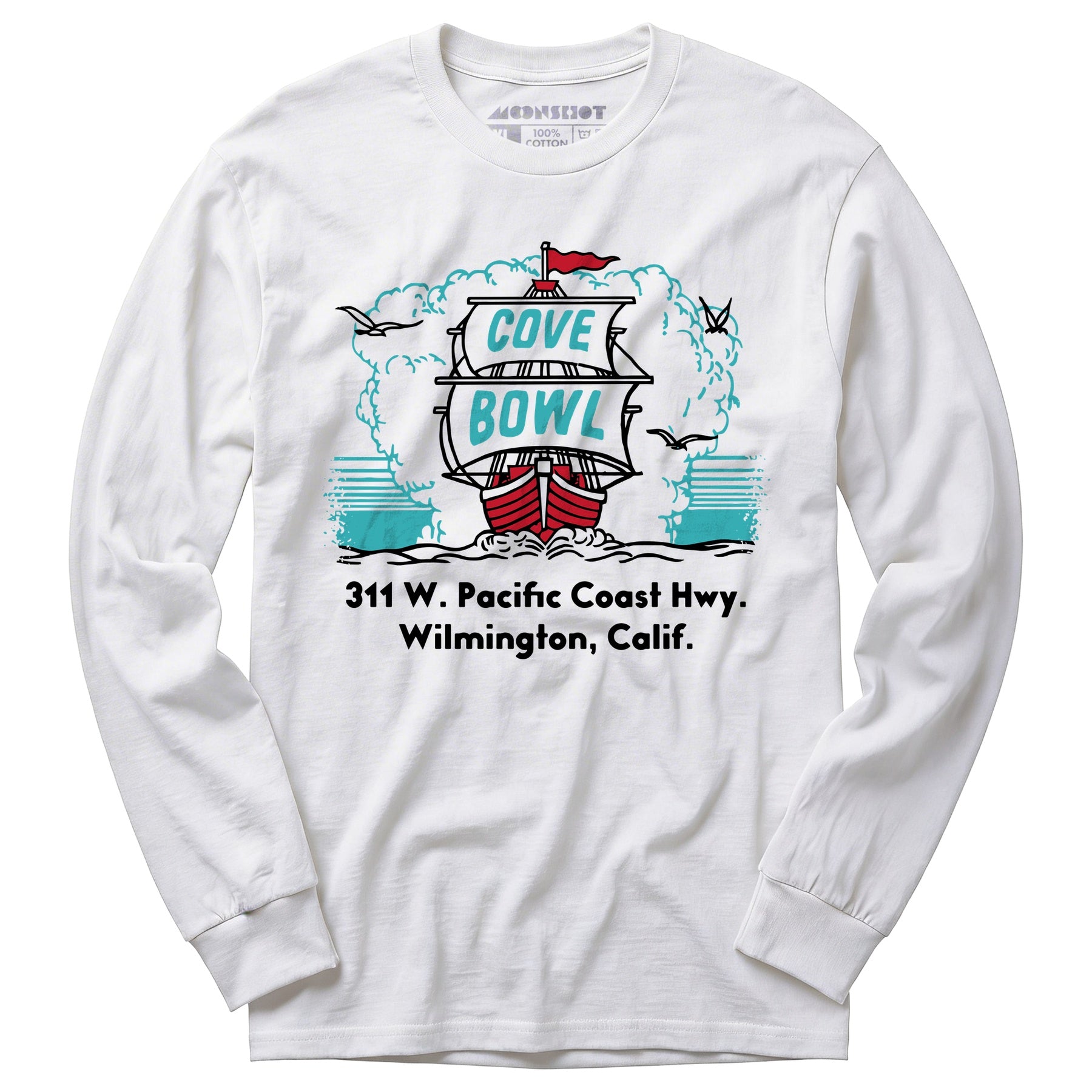 Cove Bowl - Wilmington, CA - Vintage Bowling Alley - Long Sleeve T-Shirt