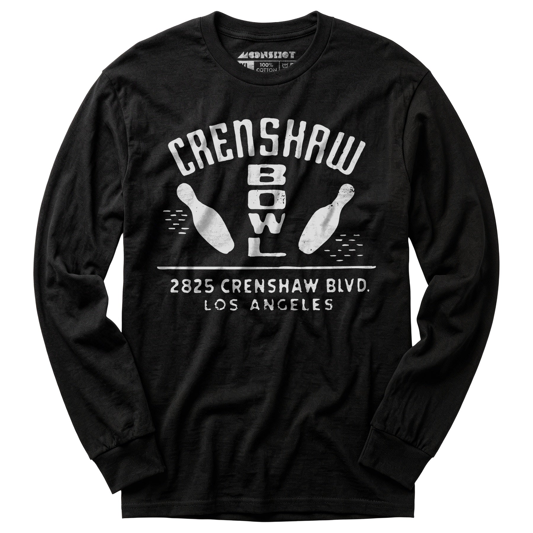 Crenshaw Bowl - Los Angeles, CA - Vintage Bowling Alley - Long Sleeve T-Shirt