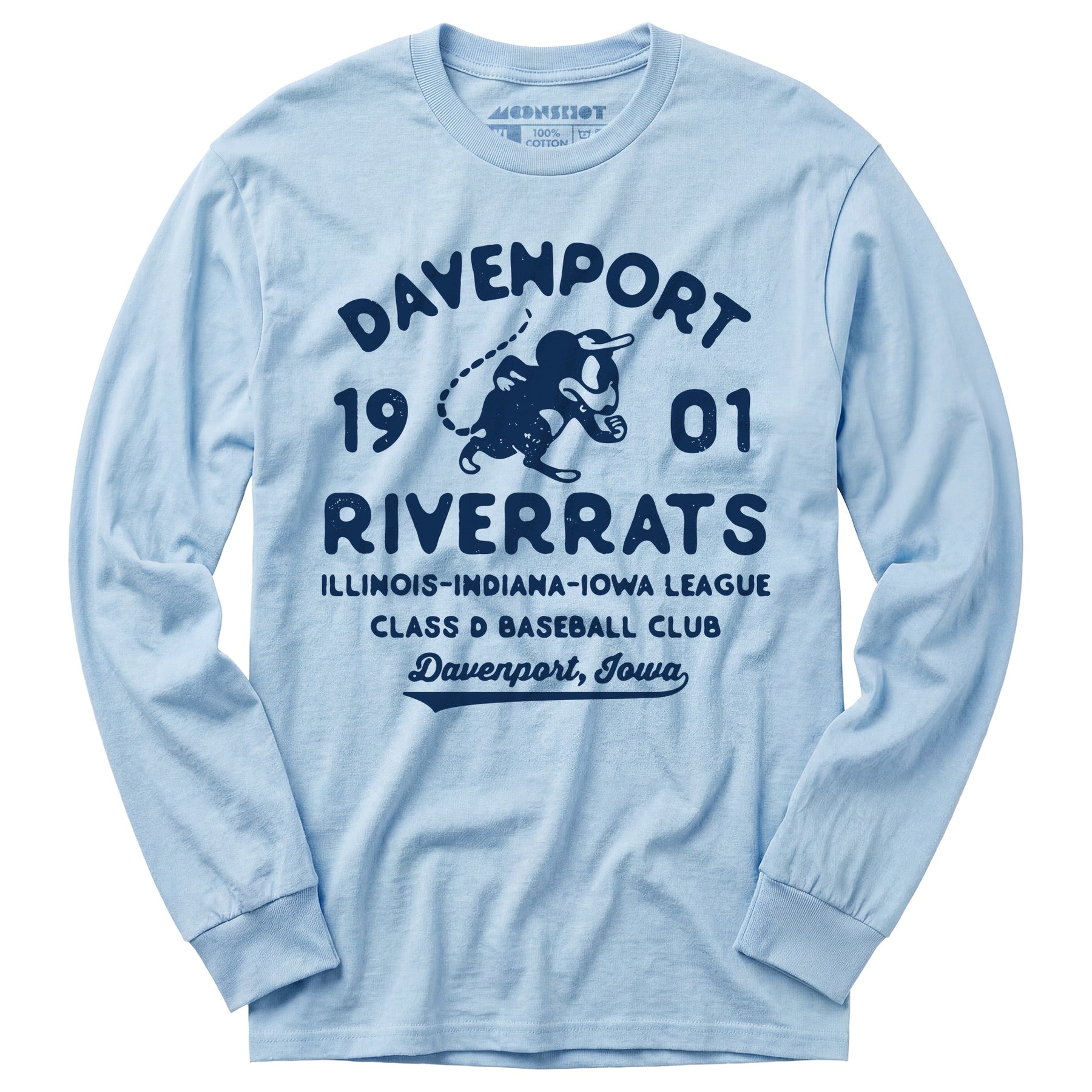 Davenport River Rats - Iowa - Vintage Defunct Baseball Teams - Long Sleeve T-Shirt