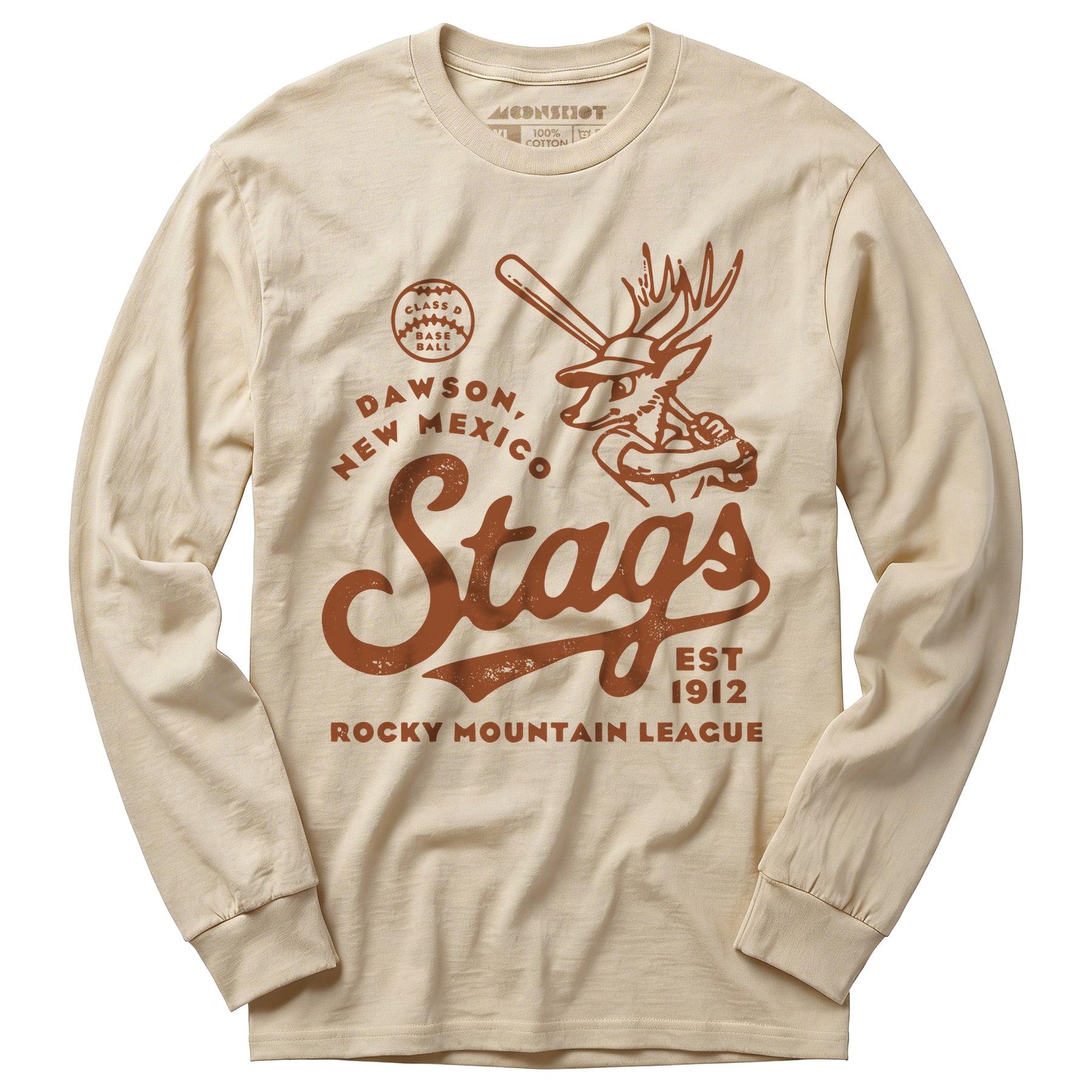 Dawson Stags - New Mexico - Vintage Defunct Baseball Teams - Long Sleeve T-Shirt