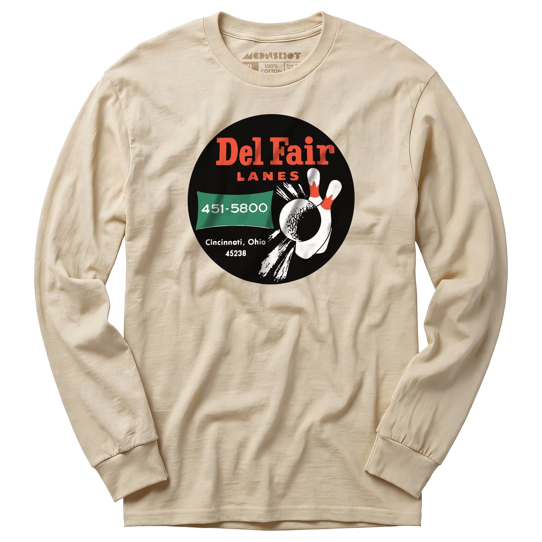 Del Fair Lanes - Cincinnati, OH - Vintage Bowling Alley - Long Sleeve T-Shirt