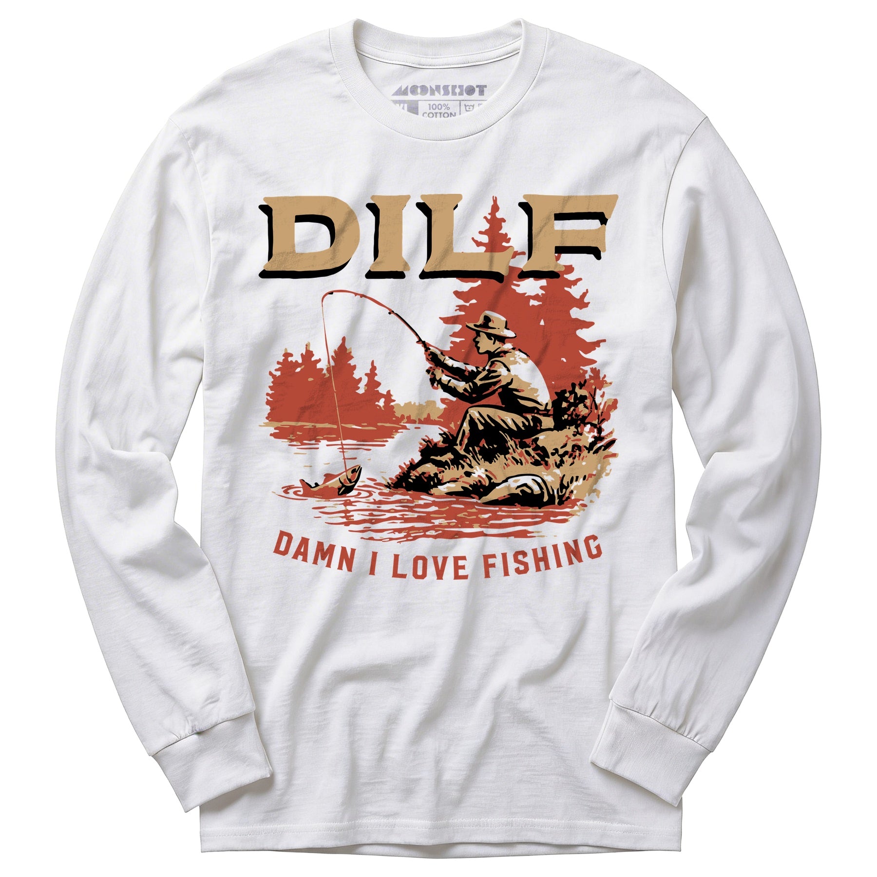 DILF Damn I Love Fishing - Long Sleeve T-Shirt