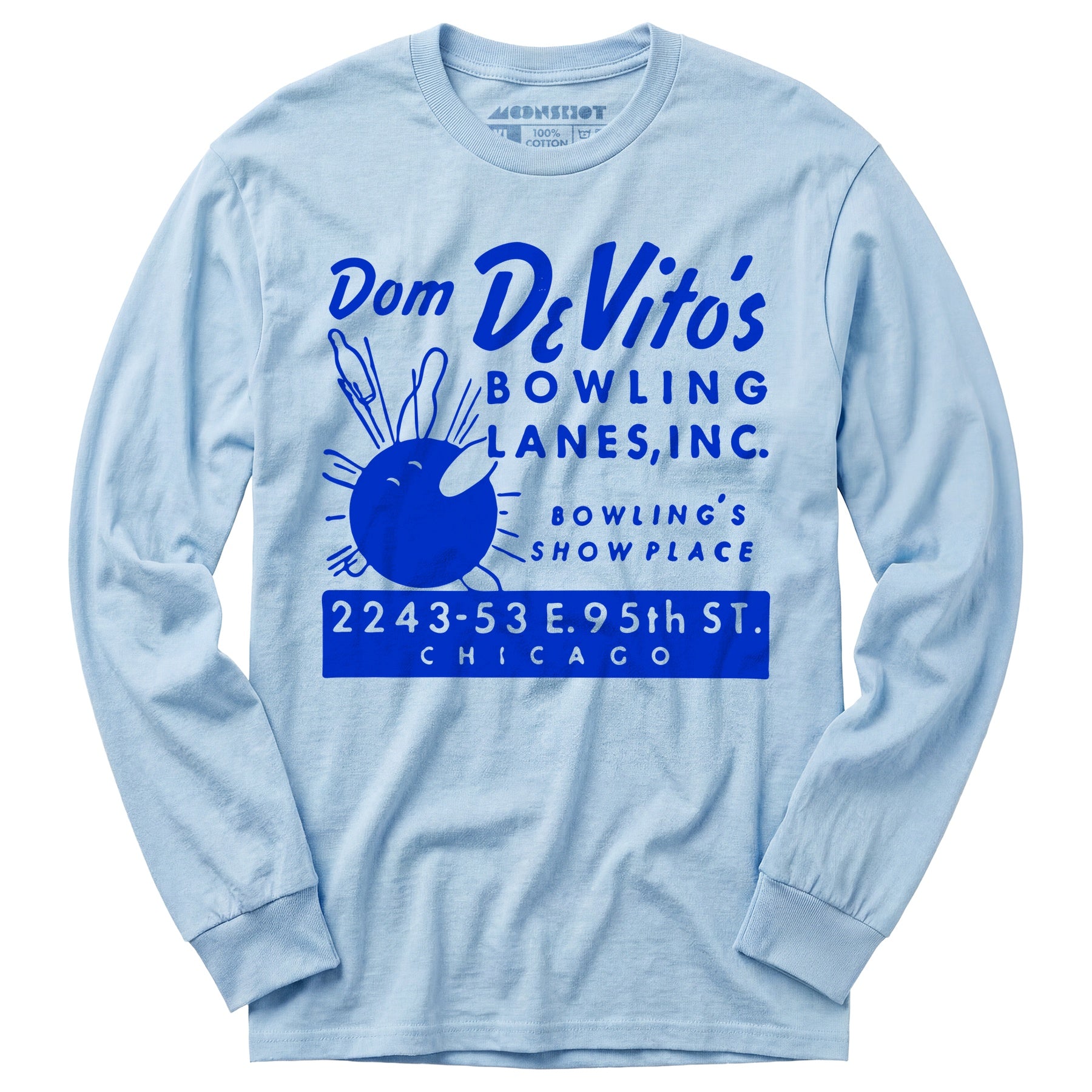 Dom DeVito's - Chicago, IL - Vintage Bowling Alley - Long Sleeve T-Shirt
