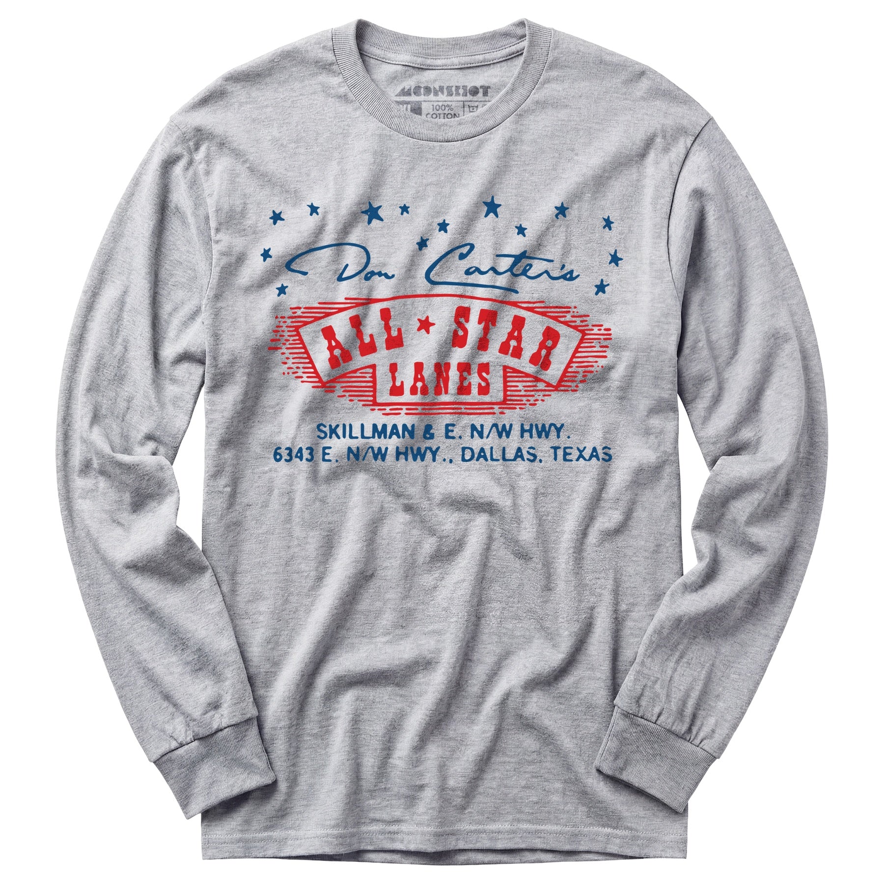Don Carter's All Star Lanes - Dallas, TX - Vintage Bowling Alley - Long Sleeve T-Shirt