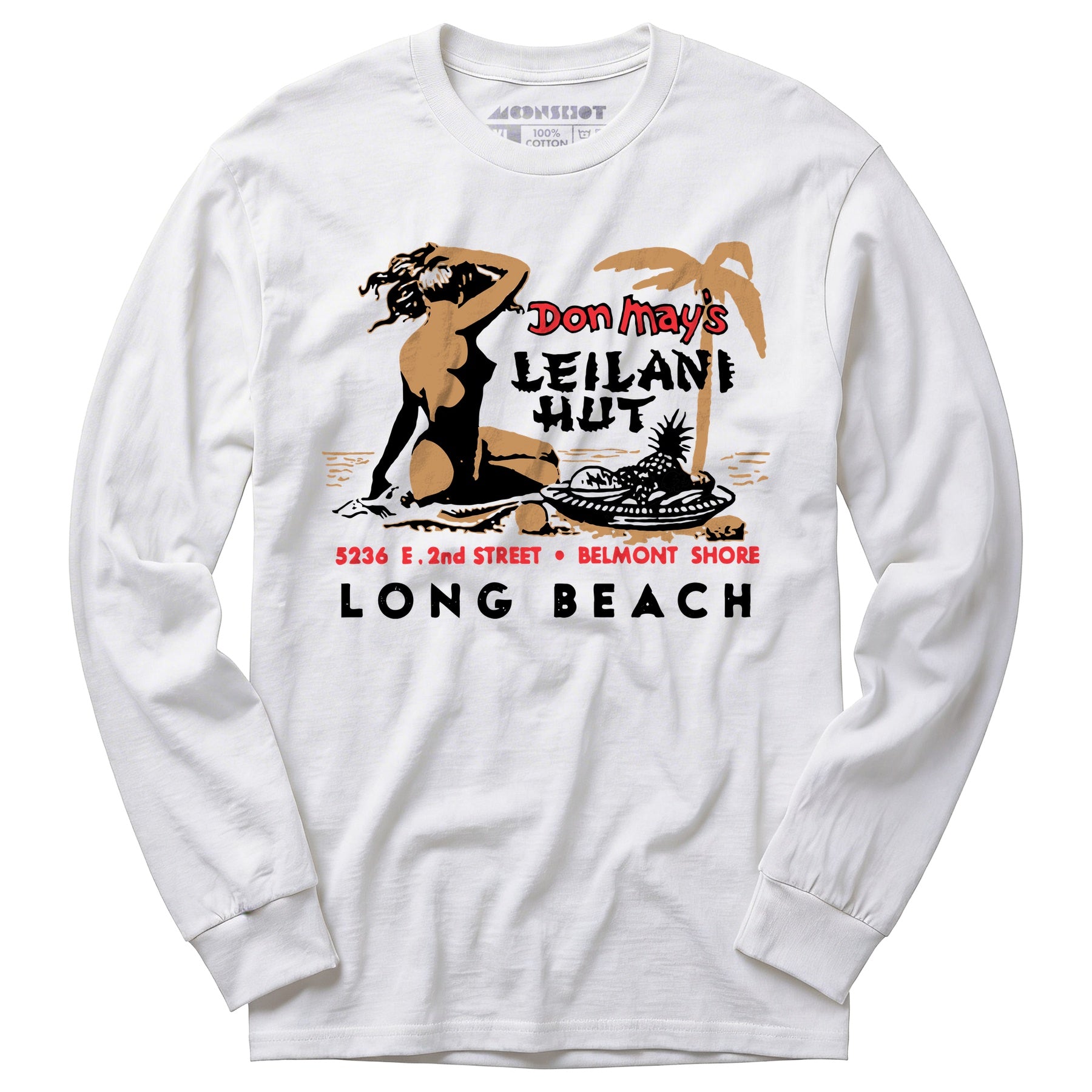 Don May's Leilani Hut - Belmont Shore, CA - Vintage Tiki Bar - Long Sleeve T-Shirt