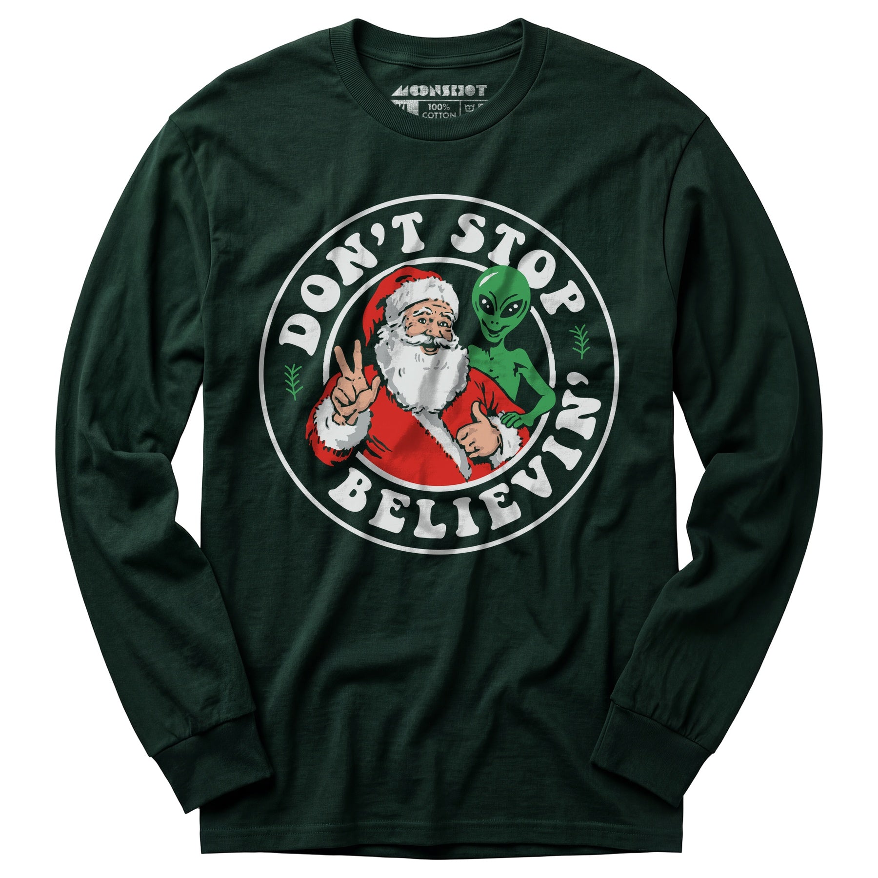 Don't Stop Believin' - Santa & Alien - Long Sleeve T-Shirt