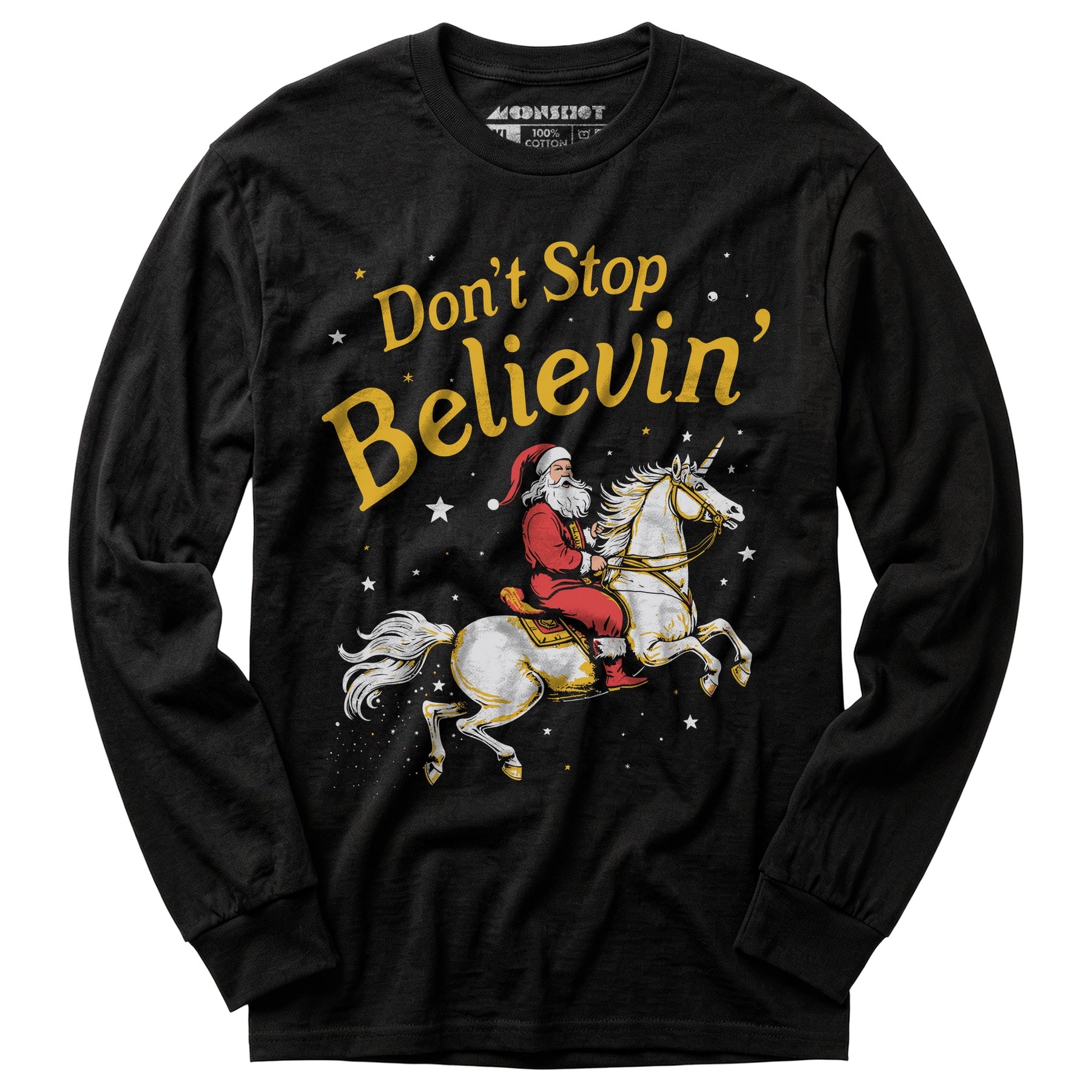 Don't Stop Believin' Santa Unicorn - Long Sleeve T-Shirt