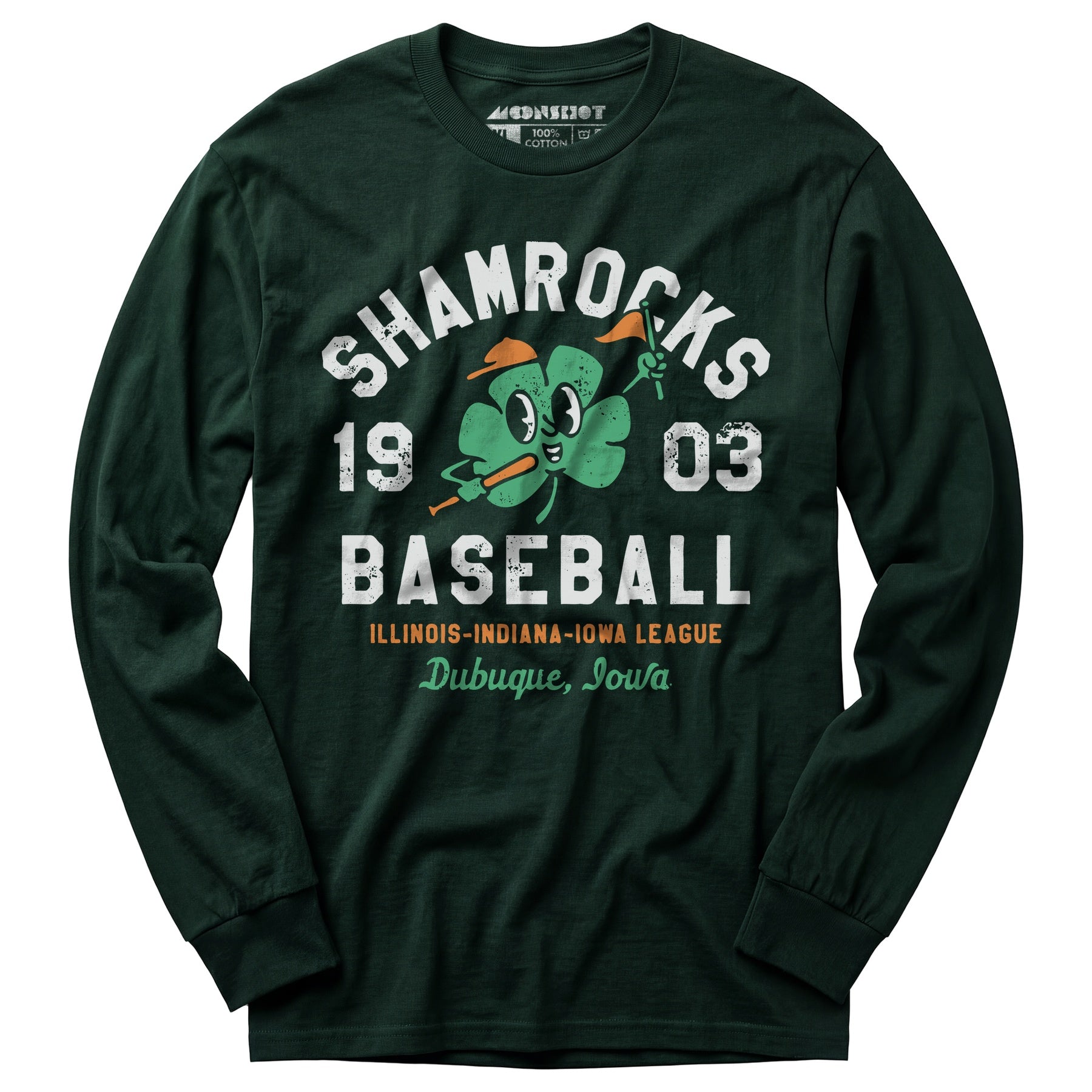 Dubuque Shamrocks - Iowa - Vintage Defunct Baseball Teams - Long Sleeve T-Shirt