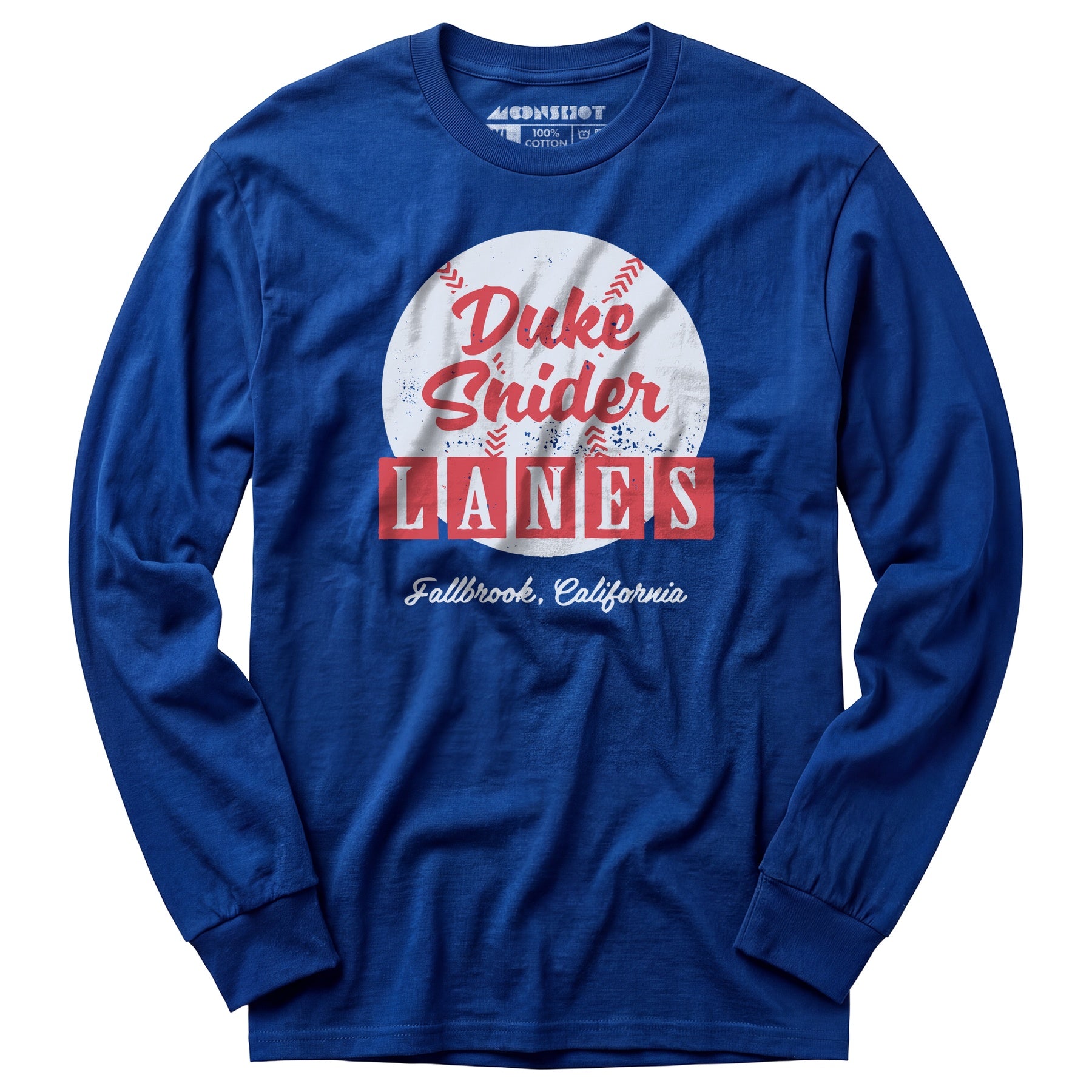 Duke Snider Lanes - Fallbrook, CA - Vintage Bowling Alley - Long Sleeve T-Shirt