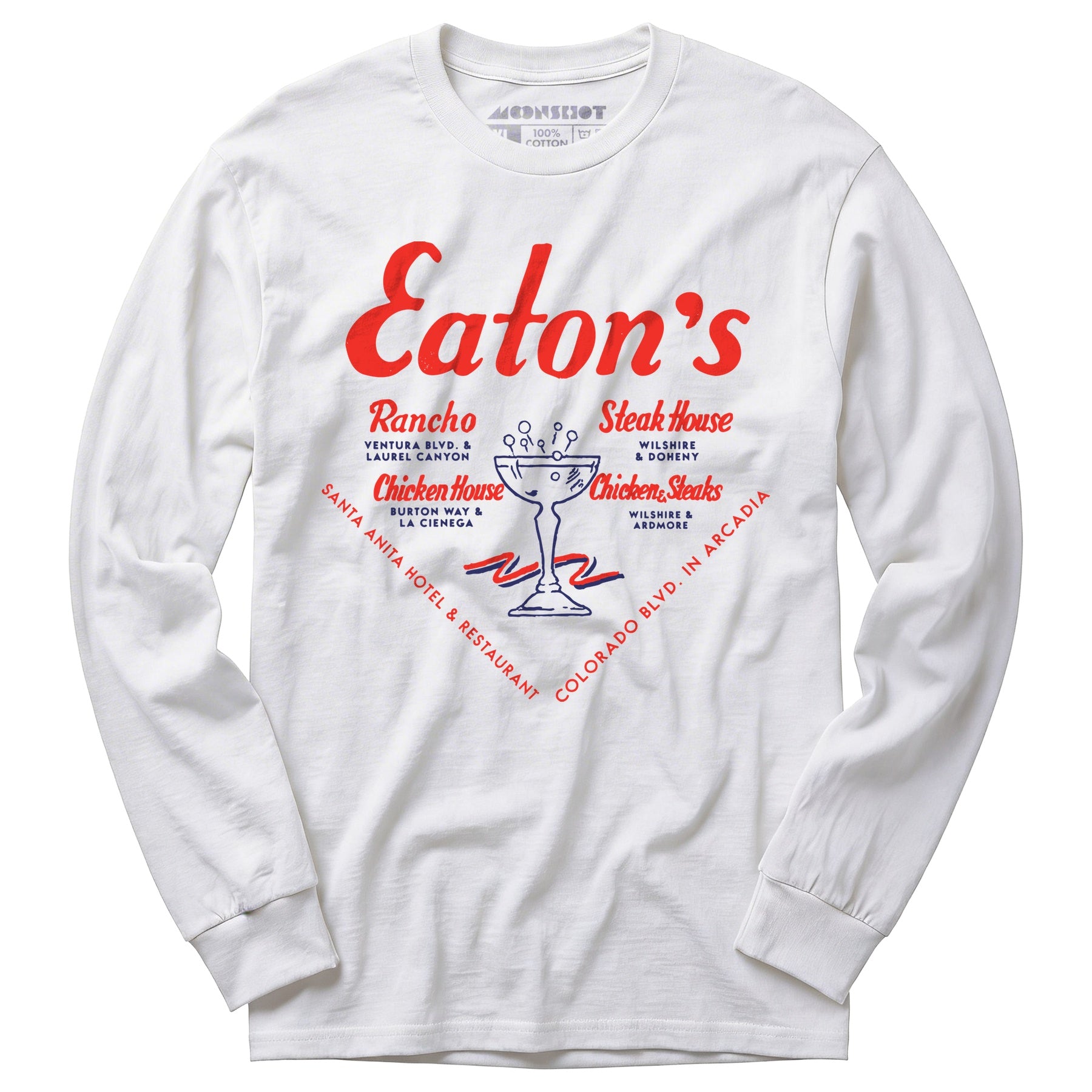 Eatons Restaurants - Los Angeles, CA - Vintage Restaurant - Long Sleeve T-Shirt