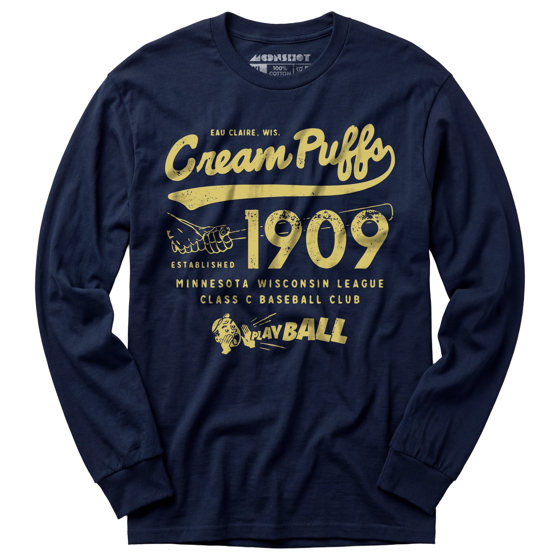 Eau Claire Cream Puffs - Wisconsin - Vintage Defunct Baseball Teams - Long Sleeve T-Shirt
