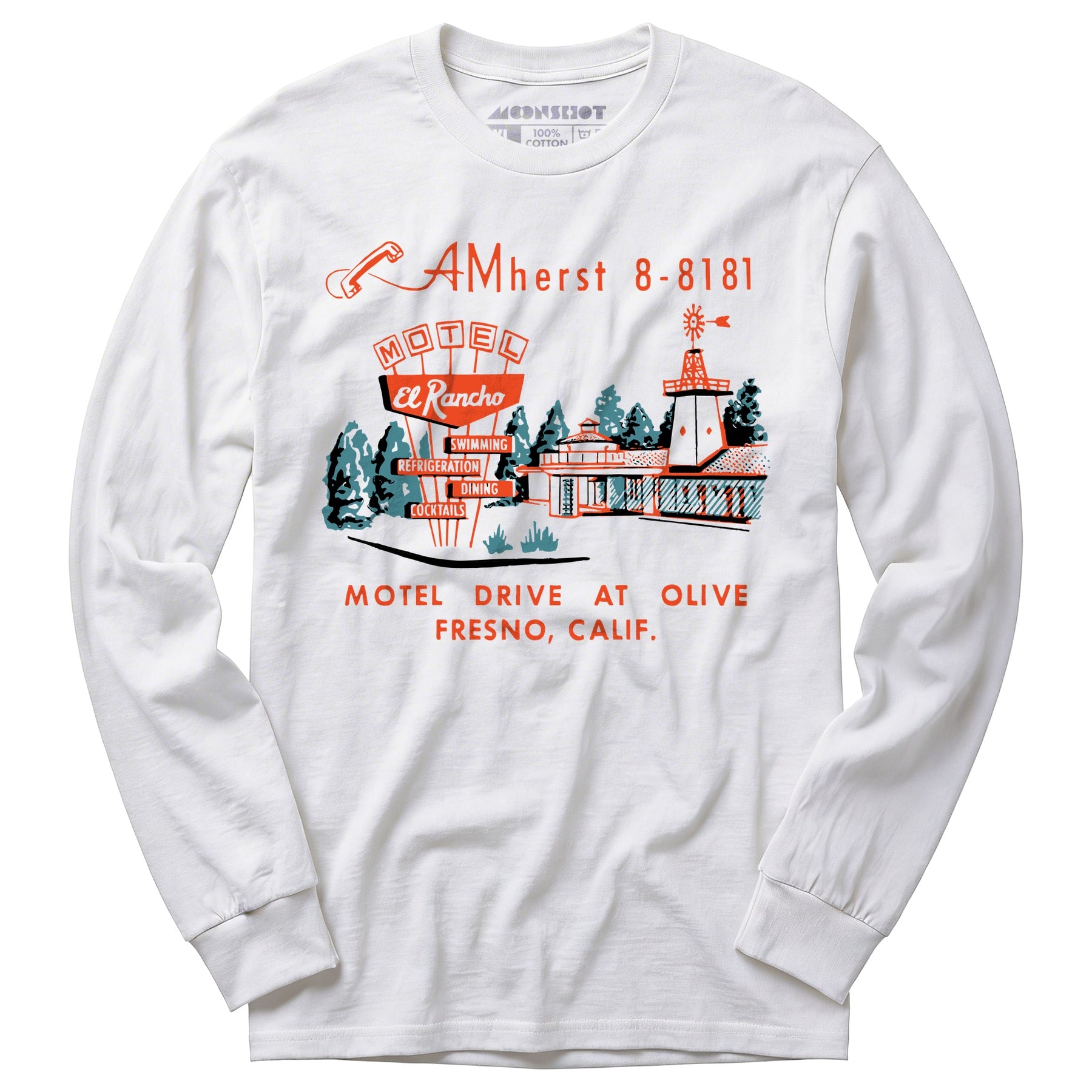 El Rancho Motel - Fresno, CA - Vintage Motel - Long Sleeve T-Shirt