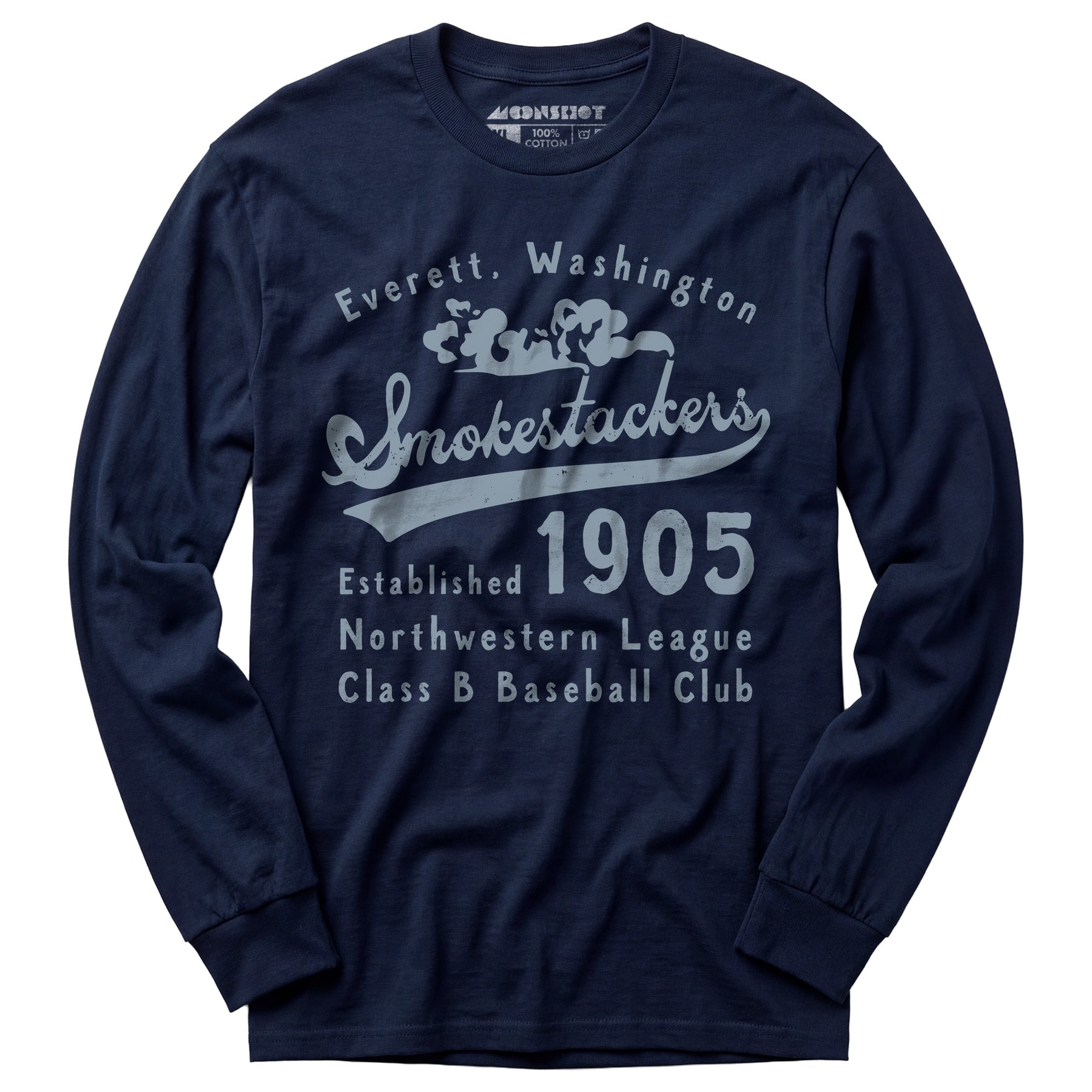 Everett Smokestackers - Washington - Vintage Defunct Baseball Teams - Long Sleeve T-Shirt