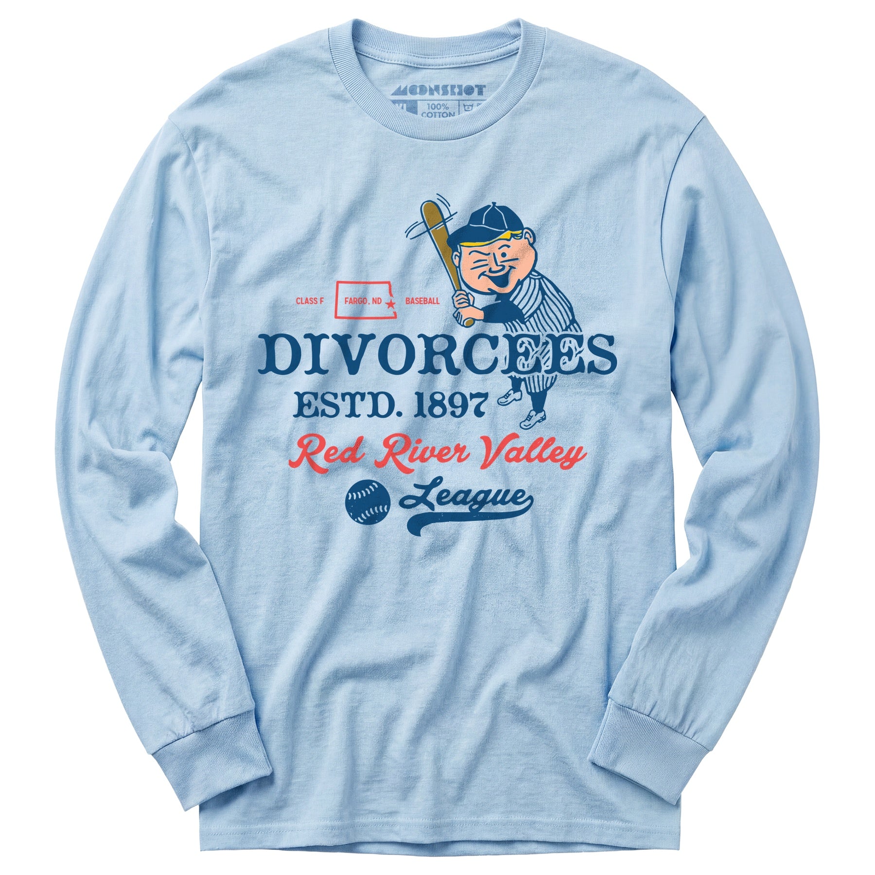 Fargo Divorcees - North Dakota - Vintage Defunct Baseball Teams - Long Sleeve T-Shirt