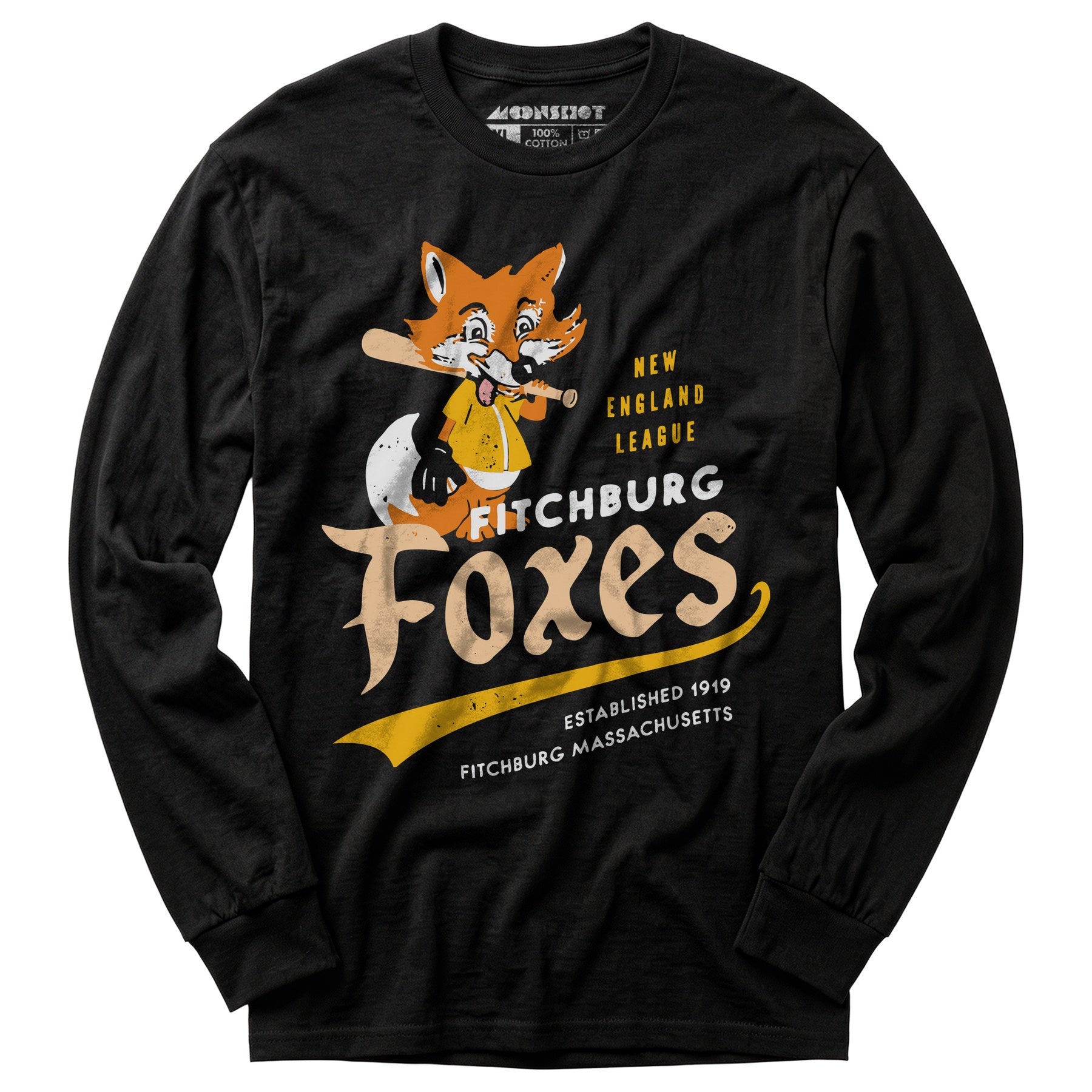 Fitchburg Foxes - Massachusetts - Vintage Defunct Baseball Teams - Long Sleeve T-Shirt