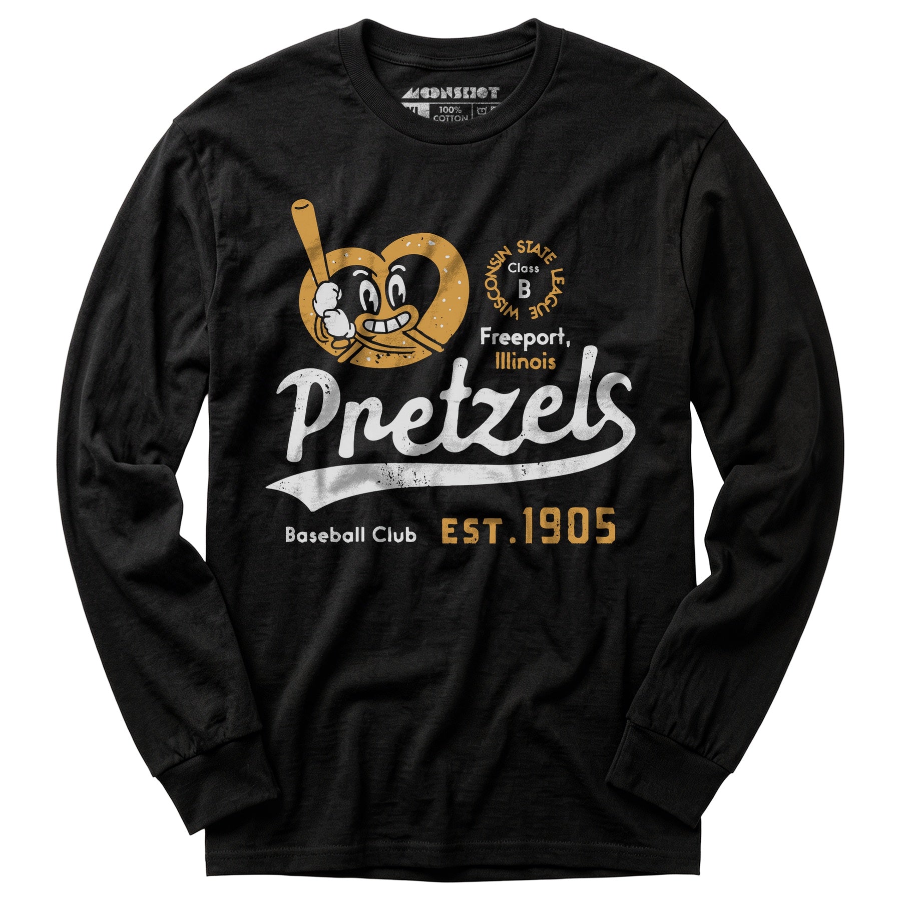 Freeport Pretzels - Illinois - Vintage Defunct Baseball Teams - Long Sleeve T-Shirt