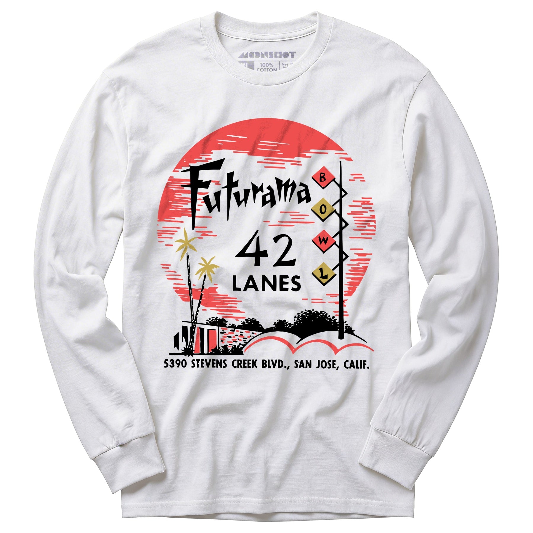 Futurama Lanes - San Jose, CA - Vintage Bowling Alley - Long Sleeve T-Shirt