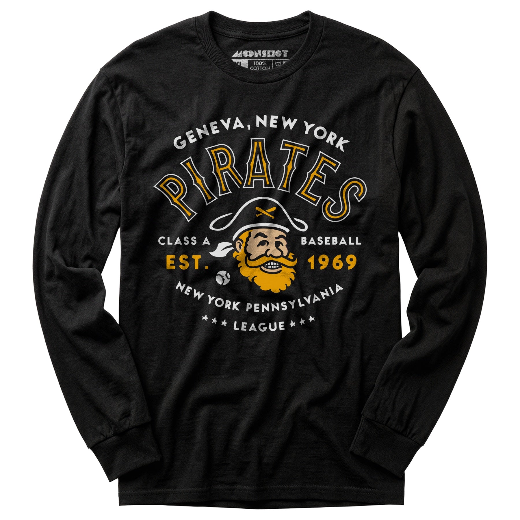 Geneva Pirates - New York - Vintage Defunct Baseball Teams - Long Sleeve T-Shirt