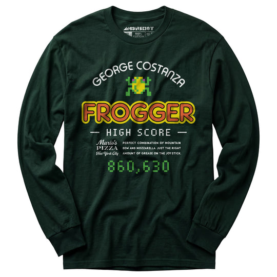 George Costanza Frogger High Score - Mario's Pizza - Long Sleeve T-Shirt