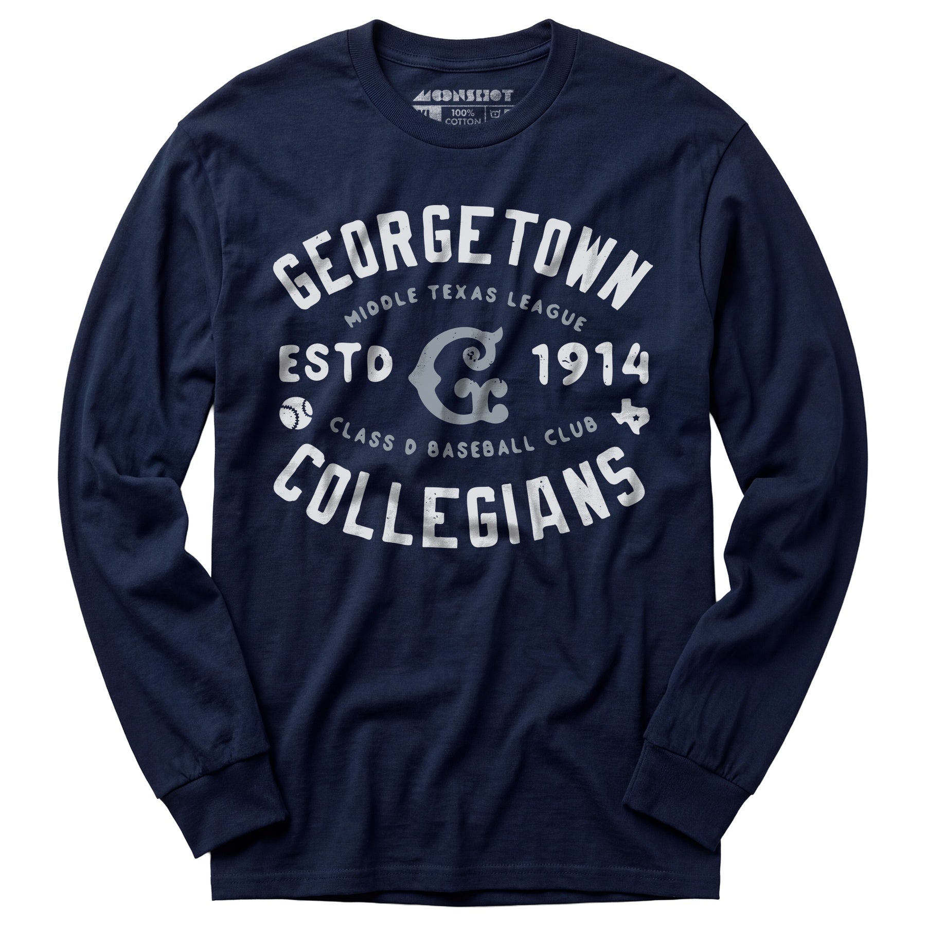 Georgetown Collegians - Texas - Vintage Defunct Baseball Teams - Long Sleeve T-Shirt