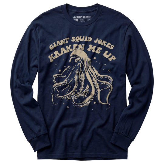Giant Squid Jokes Kraken Me Up - Long Sleeve T-Shirt